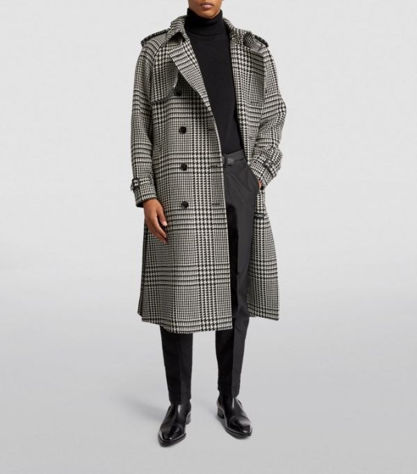 Tom Ford o1w1db10824 Heavy Coat in White Black Size US M / EU 48-50 / 2 - 2 Thumbnail