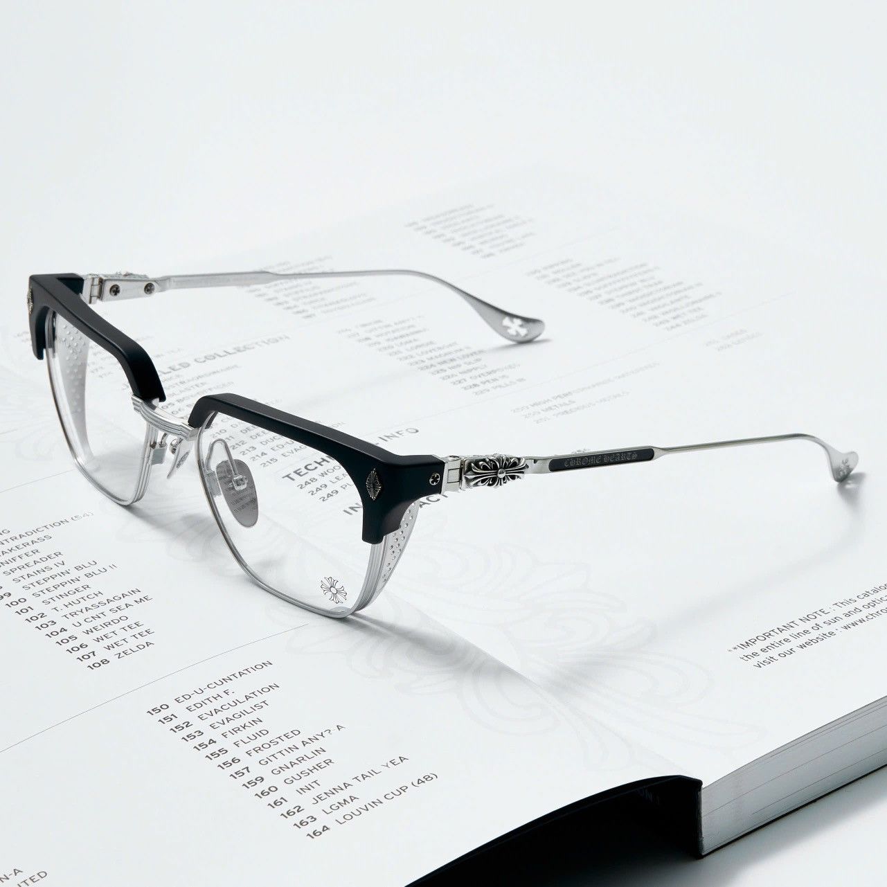 Chrome Hearts CHROME HEARTS LGMA MATTE BLACK/BRUSHED SILVER GLASSES Size ONE SIZE - 2 Thumbnail