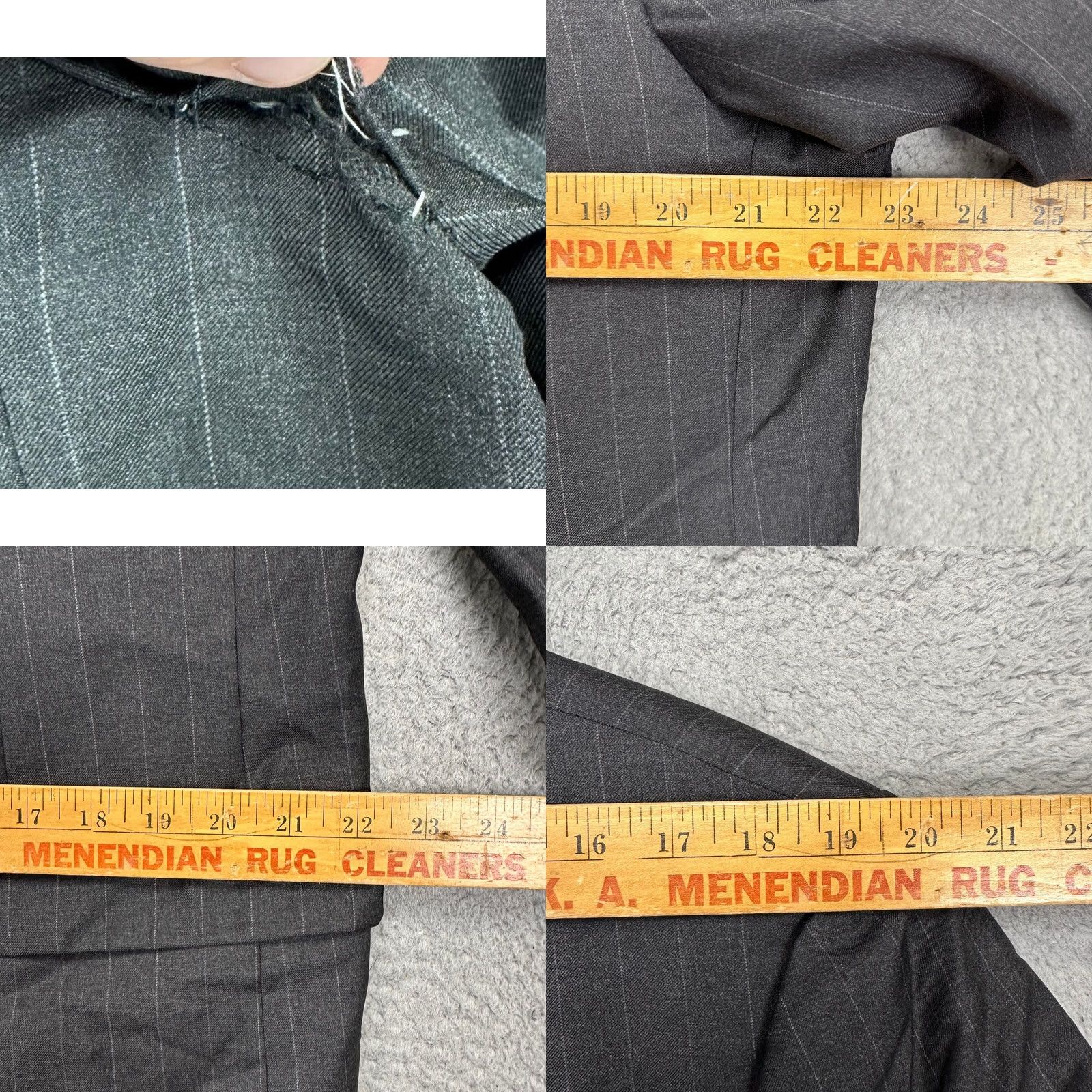Loro Piana VINTAGE? No. Hickey Freeman Blazer Inner Pockets 44 Long Dark Grey Pinstripe 100% Wool Men Size 44R - 8 Thumbnail