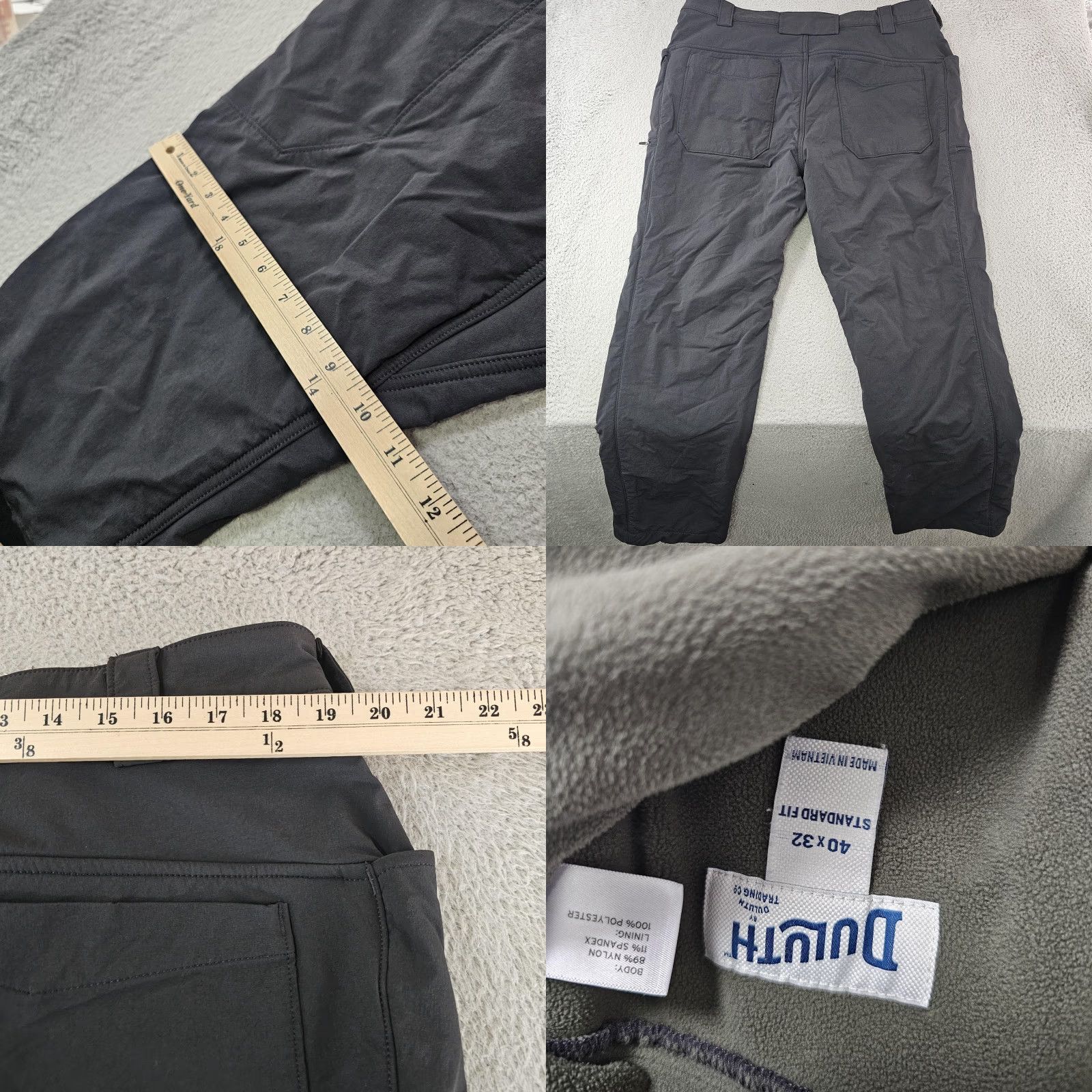 Vintage Duluth Flexpedition Pants Mens 40x30 Fleece Lined Softshell Outdoor Black 40 30 Pockets Lightweight Workwear Hiking Baggy Not Applicable? Size US 40 / EU 56 - 8 Thumbnail
