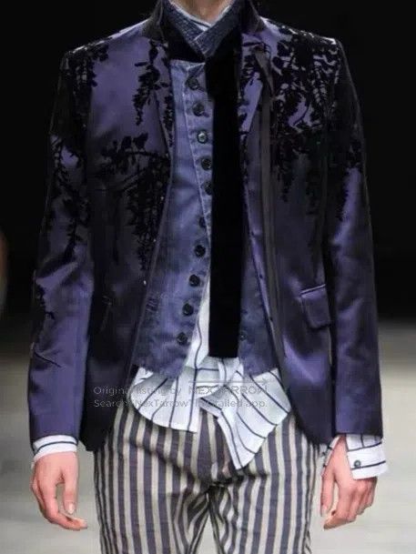 Ann Demeulemeester Ann Demeulemeester Size xs wisteria flocked double-breaste Size 34S - 1 Thumbnail