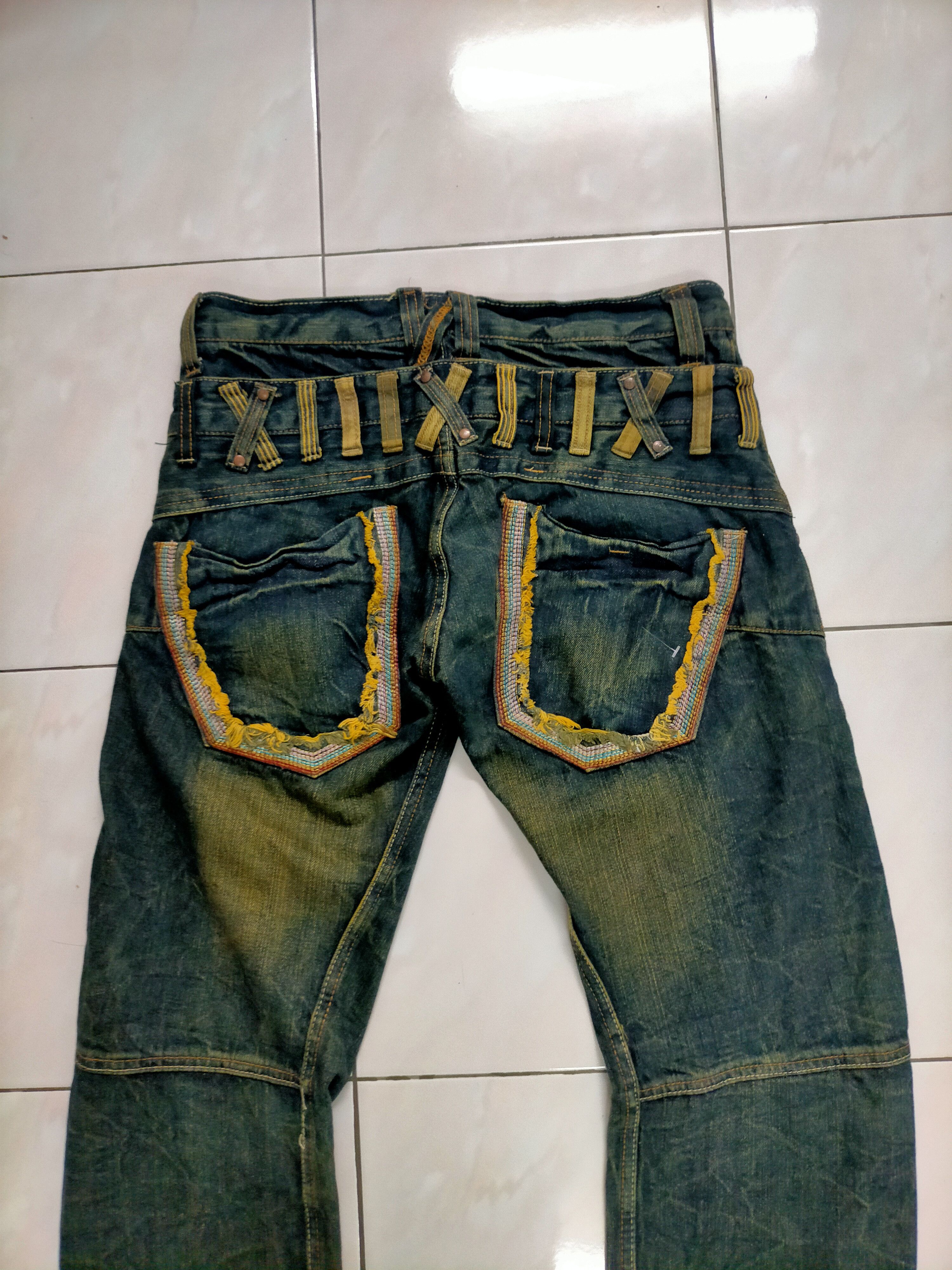 Hysteric Glamour Dominate Handcrafted Double Waist Distressed Jeans Size US 32 / EU 48 - 3 Thumbnail