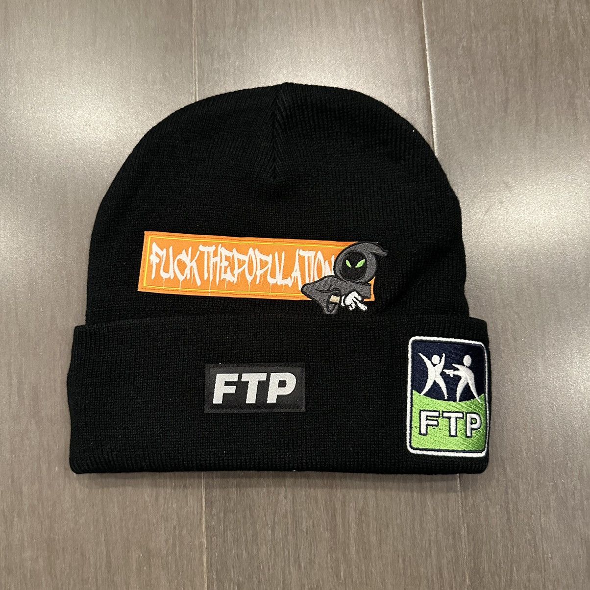 帽子 FTP FAMOUS LOGO BEANIE FTP Logo Beanie Black (New) | Depop