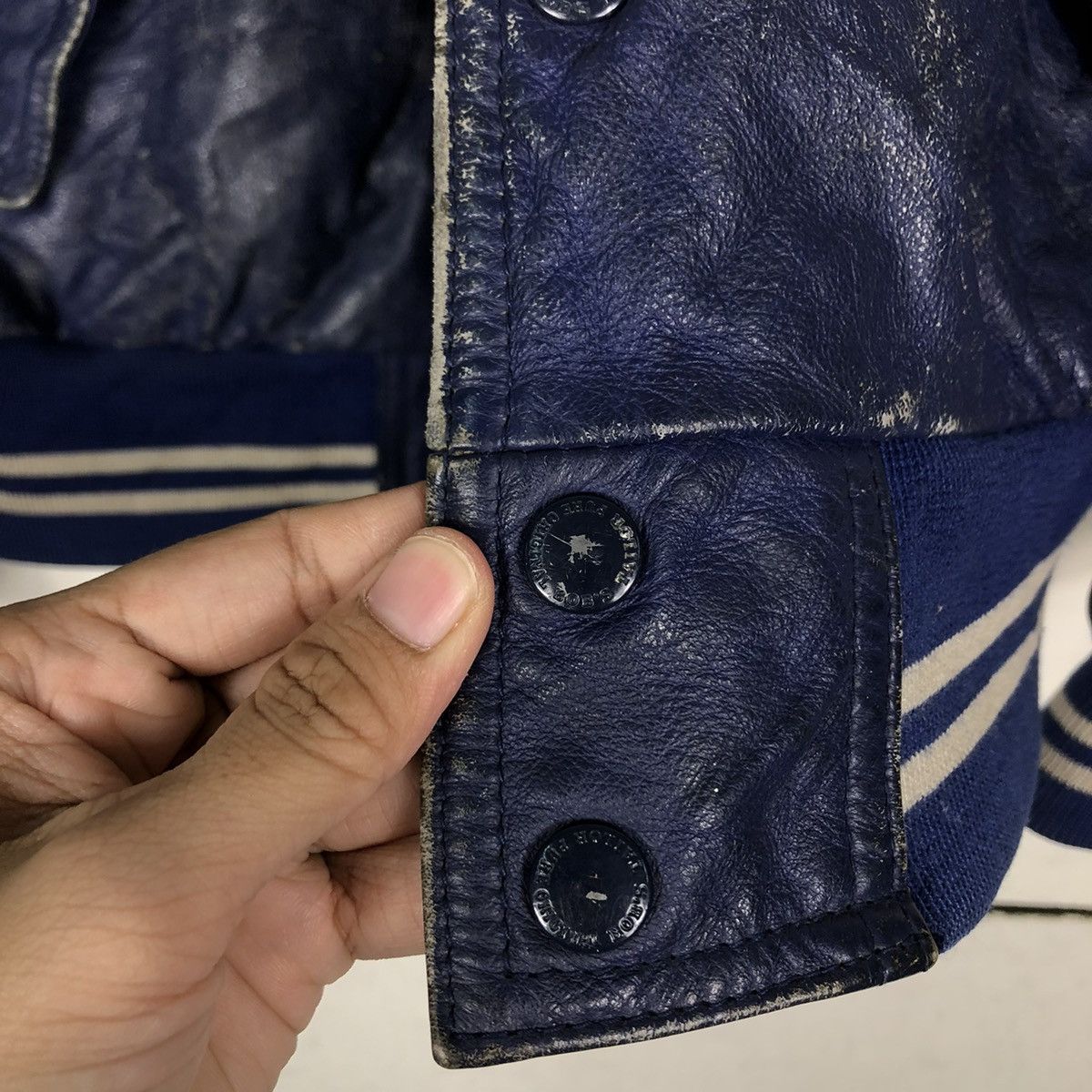 Vintage 🔥VINTAGE LEATHER STADIUM JUMPER JACKET BOB’S TAILOR BIG LOGO Size US M / EU 48-50 / 2 - 16 Thumbnail