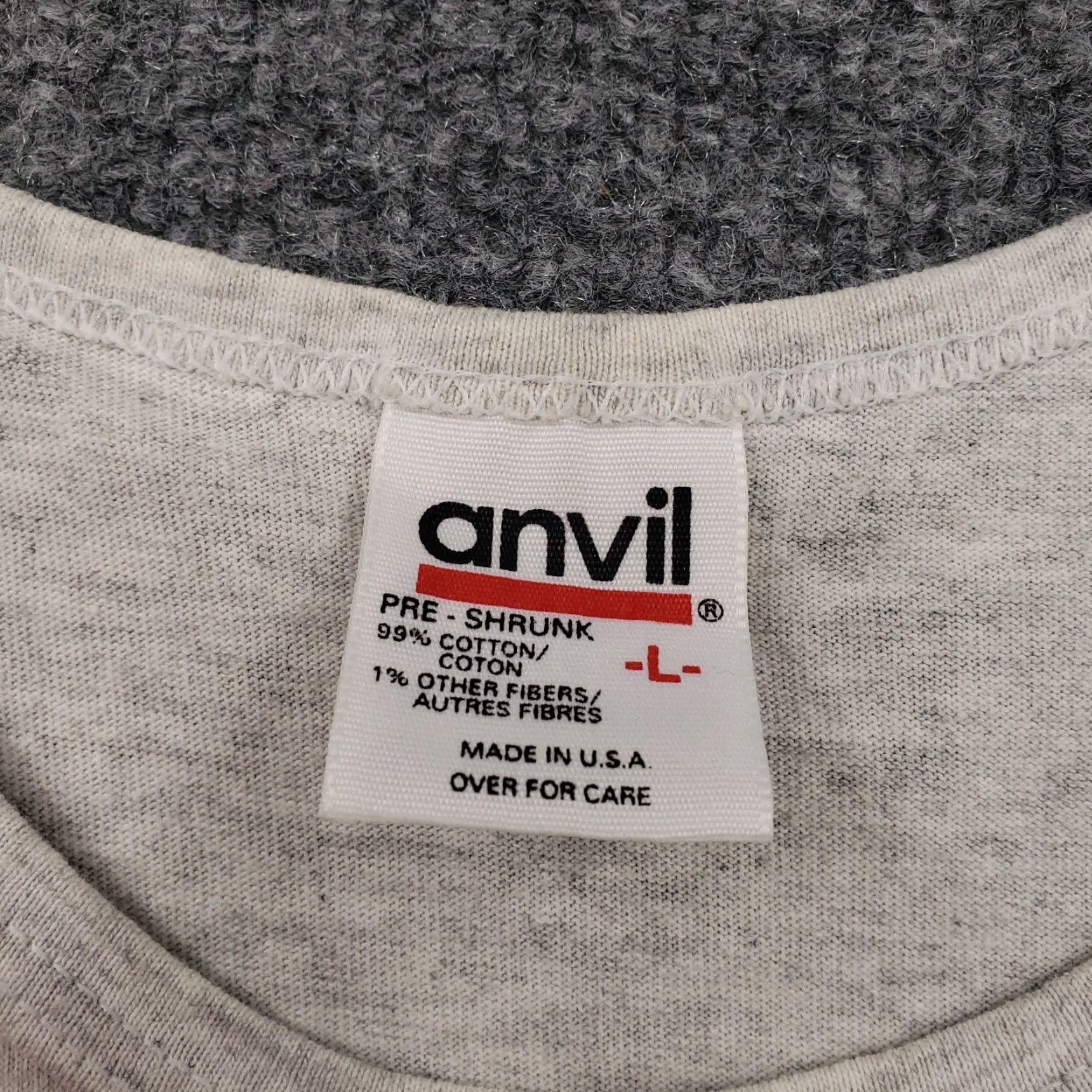 Anvil VINTAGE Corvette Tank Mens L Gray Preshrunk Cotton Sleeveless Nature Coast Size US L / EU 52-54 / 3 - 3 Thumbnail