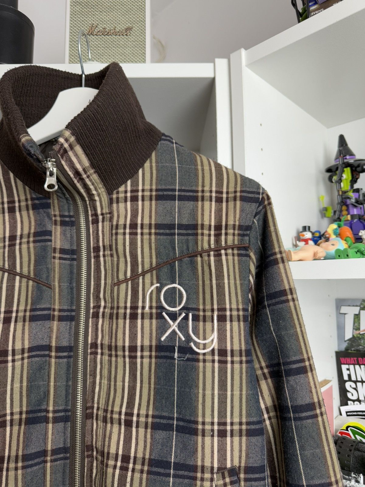 Quiksilver × Vintage Vintage y2k Quiksilver Roxy checked cropped jacket S archive Size S / US 4 / IT 40 - 5 Thumbnail