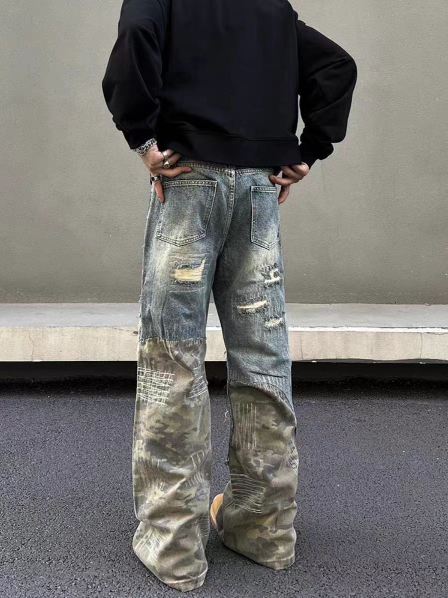 Japanese Brand × Jean Street style ripped jeans with baggy design Size US 34 / EU 50 - 3 Thumbnail