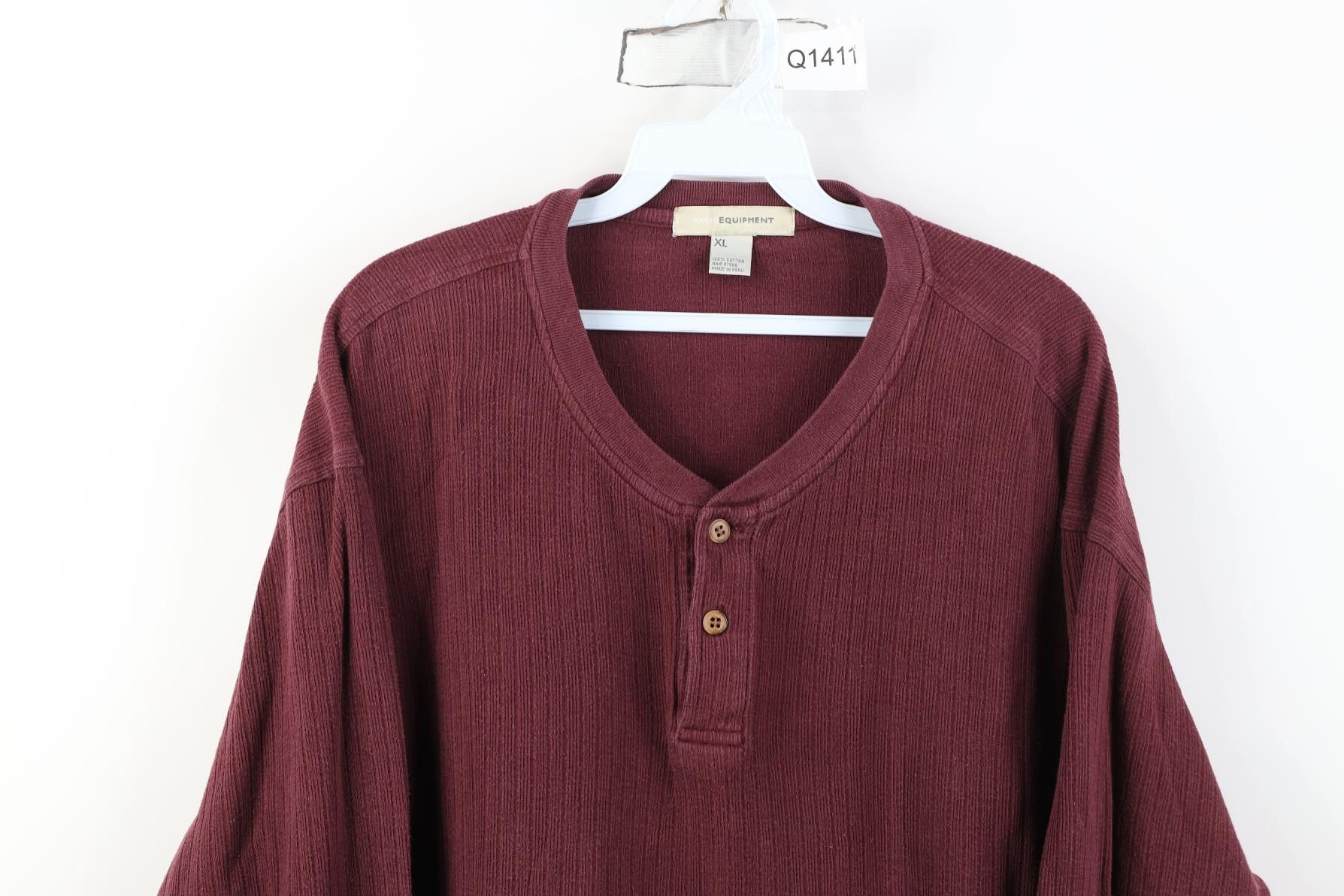 Vintage Vintage 90s Streetwear Thermal Ribbed Knit Henley T-Shirt Size US XL / EU 56 / 4 - 2 Thumbnail