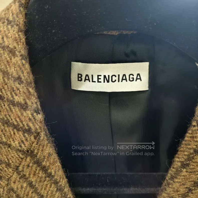 Balenciaga Balenciaga Brown and Black Striped Wool Coat Size XXS / US 00 / IT 34 - 5 Thumbnail