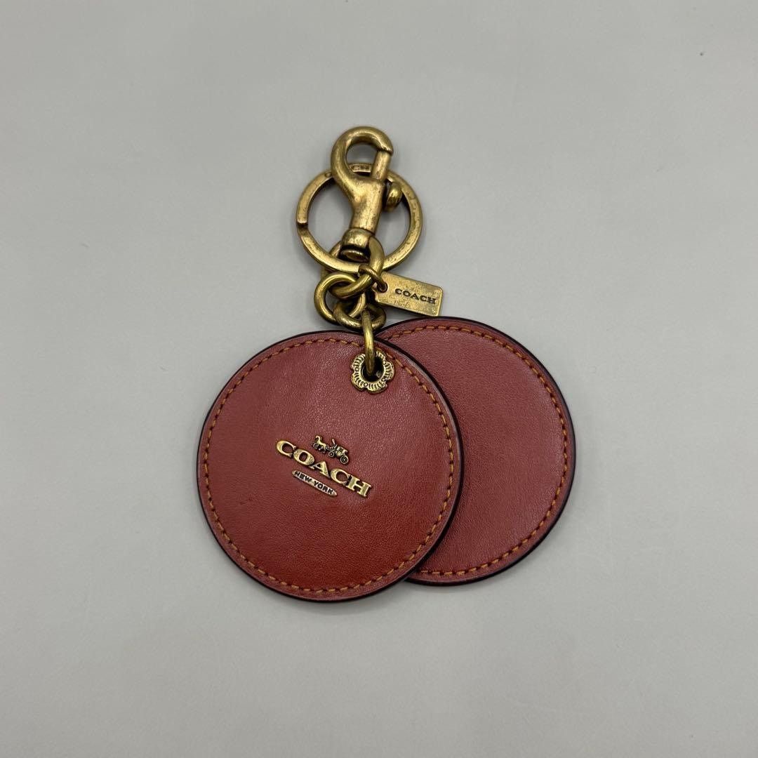Coach Coach Brown Jacquard Circle Mirror Keychain Tea Rose Size ONE SIZE - 4 Thumbnail