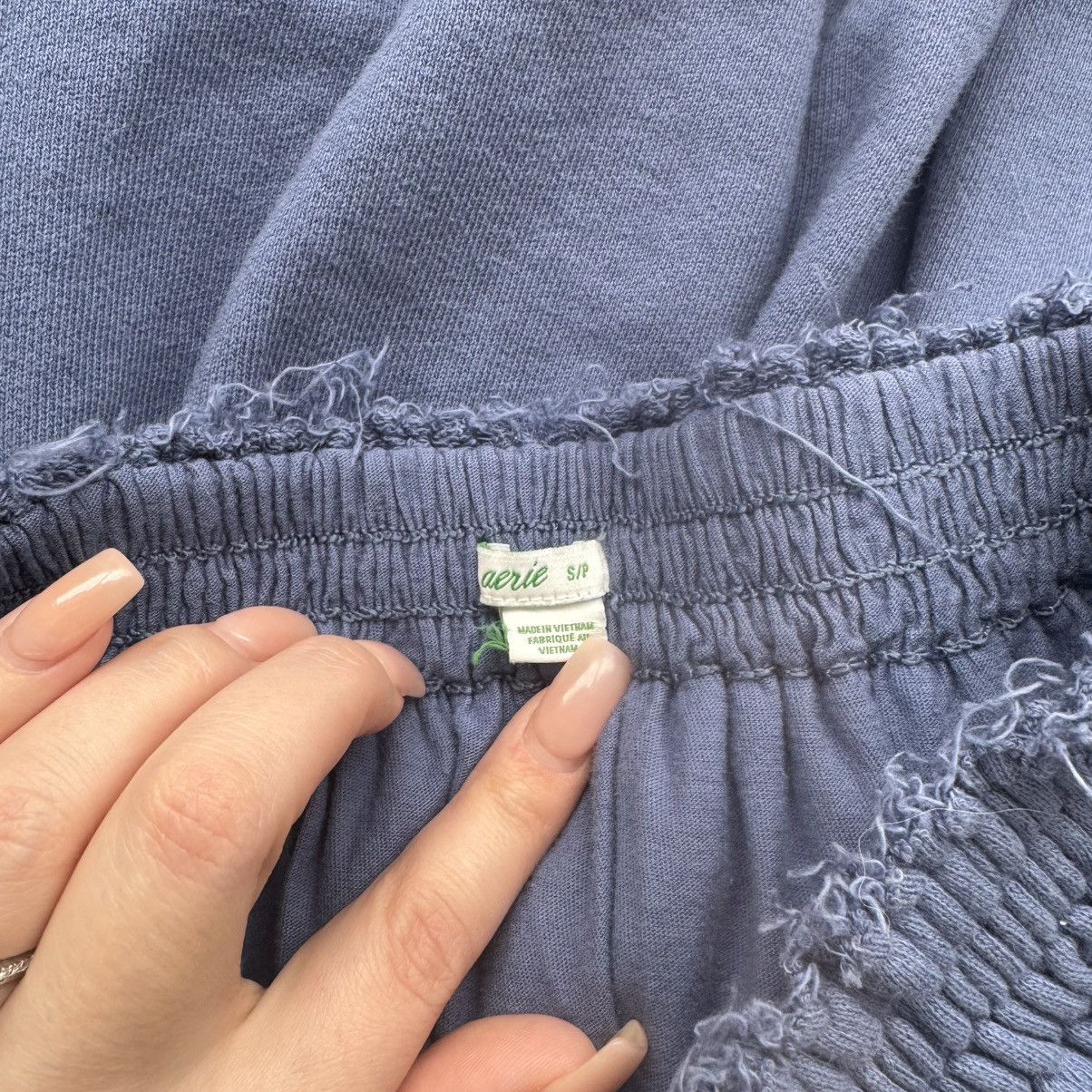 Other AERIE Blue Weekend Ruffle Smocked Tiered Sporty Mini Skirt Size 26" / US 2 / IT 38 - 8 Thumbnail
