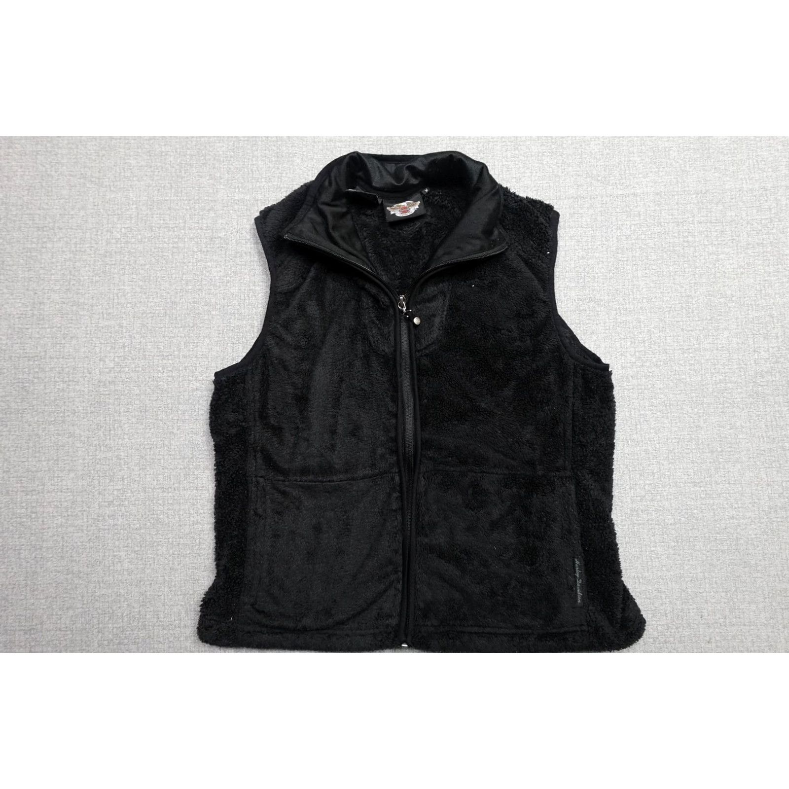 Harley Davidson Harley-Davidson Fleece Vest Womens Medium Black Full Zip Biker Insulated Lined Pockets Size M / US 6-8 / IT 42-44 - 4 Thumbnail