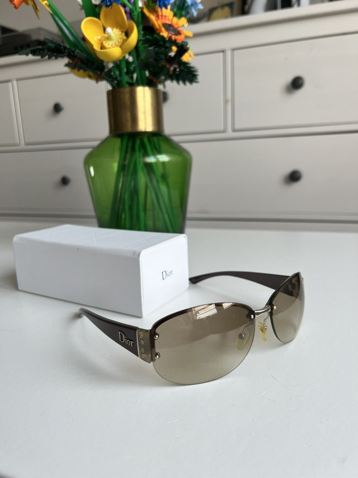 Vintage Y2K Dior rimless sunglasses designer luxury 90s 00s 