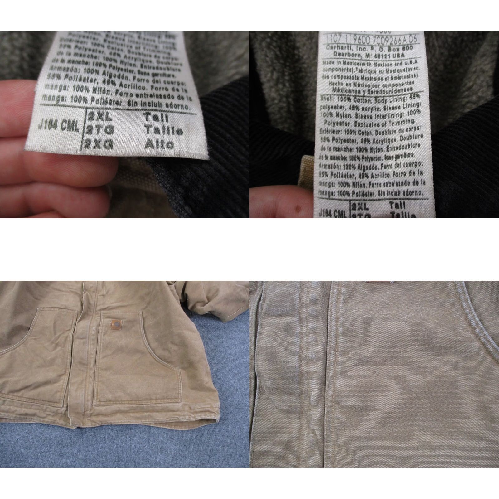Carhartt Carhartt Jacket Mens 2XLT Beige Chore Coat Sherpa Lined Outdoors Work J184 CML Jacket 2XLT Brown Full Zip Cotton Canvas Windbreaker Mens Size US XXL / EU 58 / 5 - 8 Thumbnail