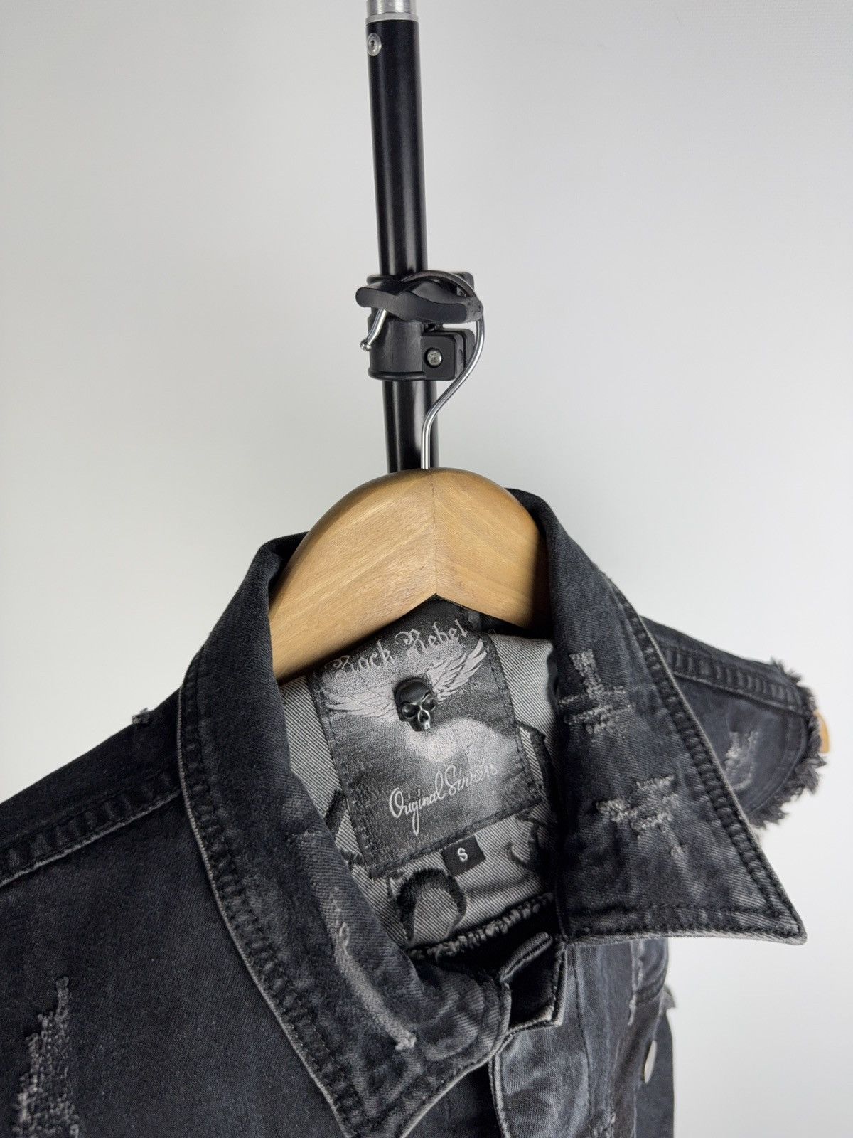 Other 00s Rock Rebel Distressed Denim Vest Acid Wash Punk Biker Size US S / EU 44-46 / 1 - 4 Thumbnail
