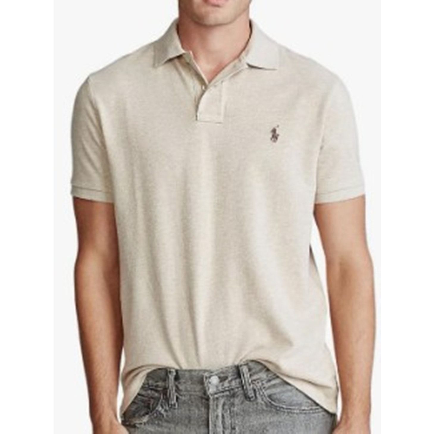 Polo Ralph Lauren Polo Ralph Lauren Men's Solid Mesh Classic Polo Dune Tan XXL Size US XXL / EU 58 / 5 - 1 Thumbnail