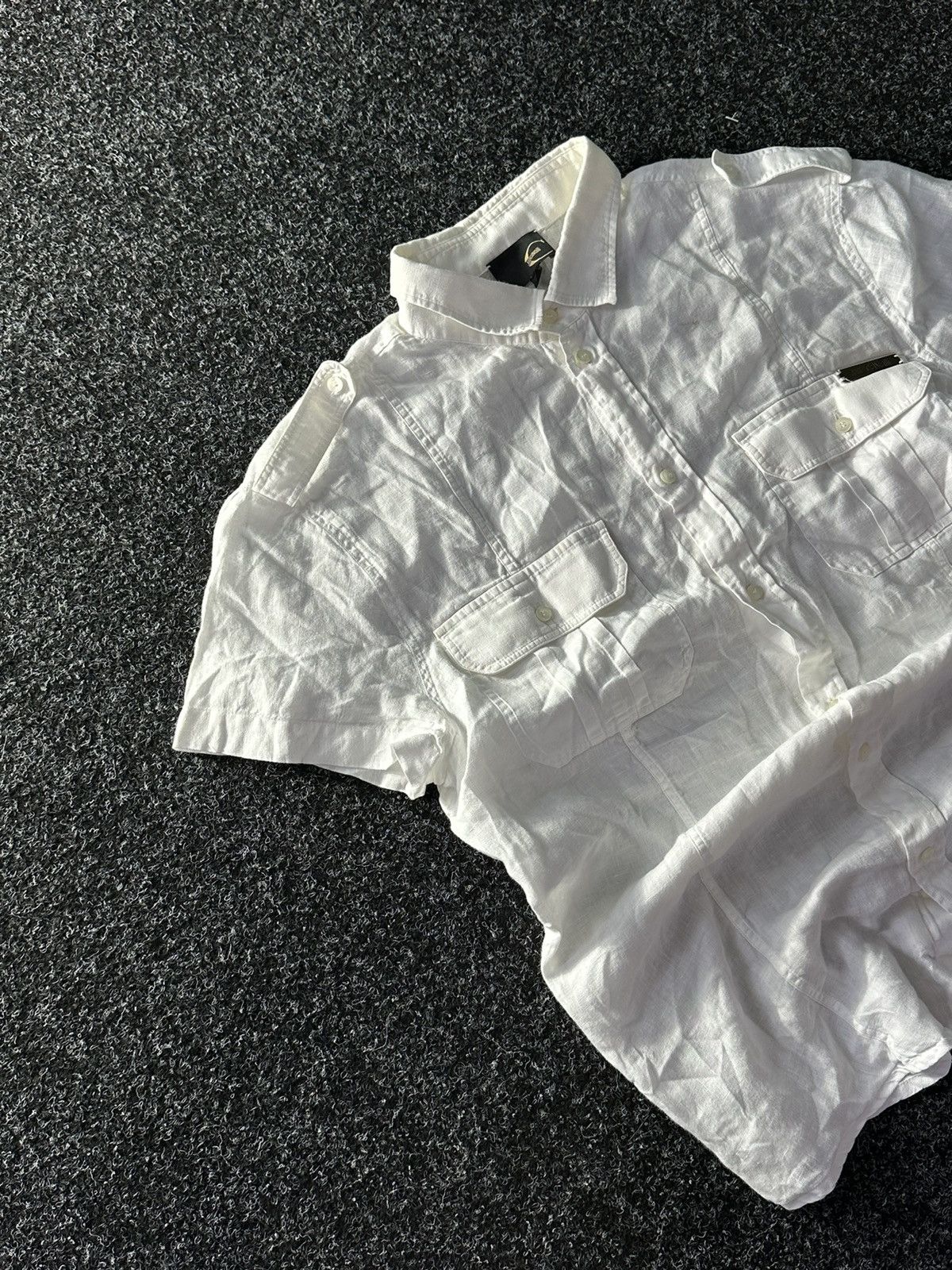 Just Cavalli × Vintage RARE🚨 SS04 Just Cavalli White Eroded Floral Shirt metal logo Size US XL / EU 56 / 4 - 2 Thumbnail