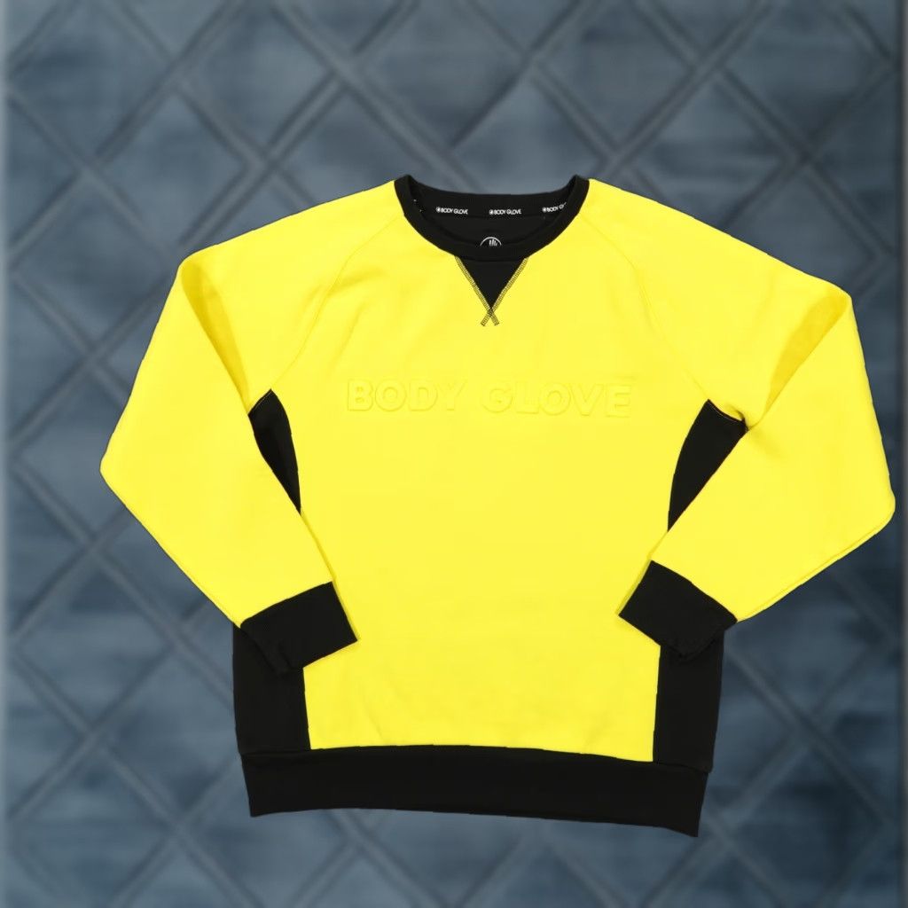 Body Glove VINTAGE Body Glove Sweatshirt Mens L Yellow Black Crewneck Raglan Active Pullover Size US L / EU 52-54 / 3 - 1 Thumbnail