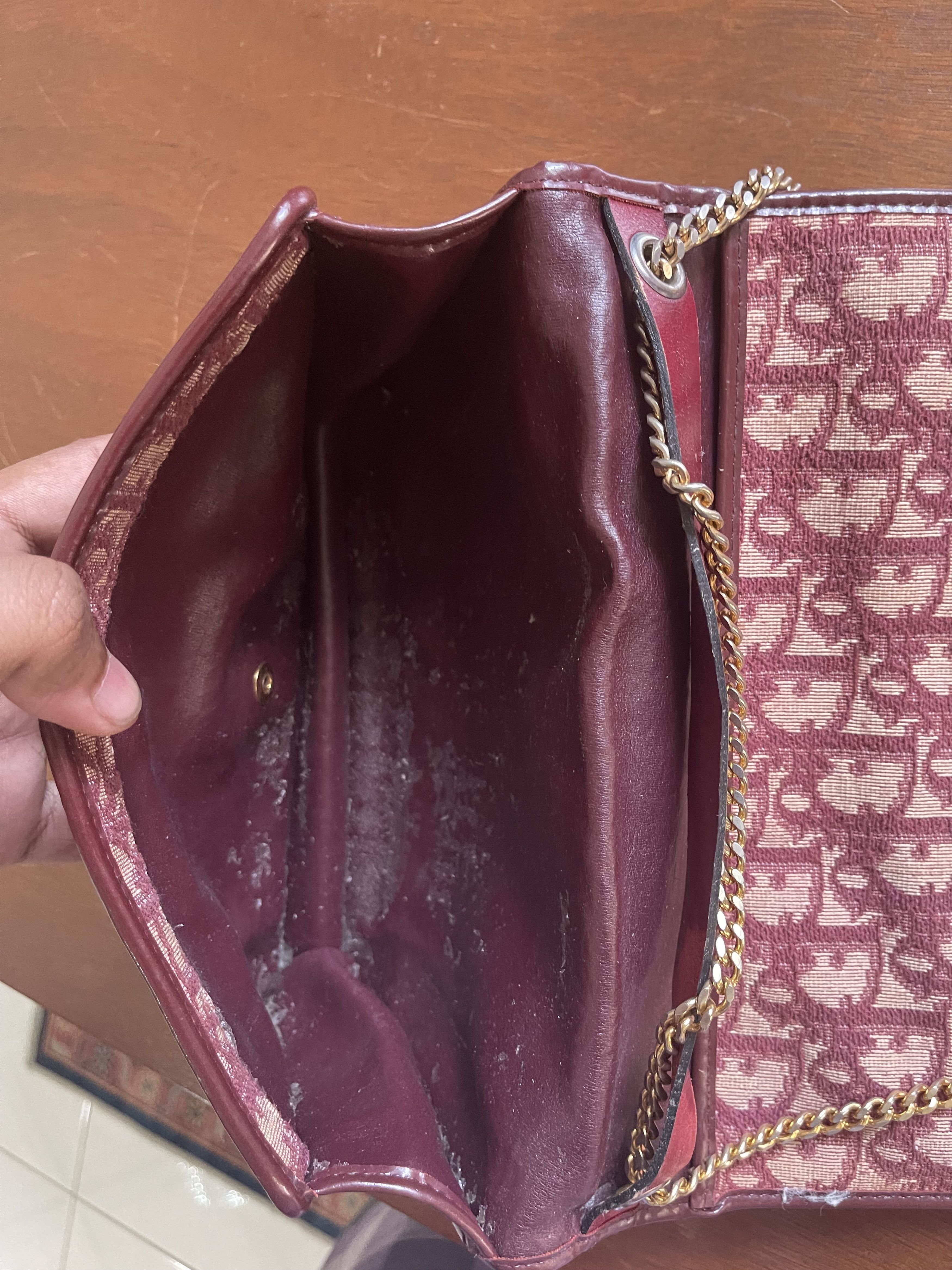 Dior CHRISTIAN DIOR DIORISSMO CHAIN BURGUNDY MONOGRAM CLUTCHBAG Size ONE SIZE - 15 Thumbnail