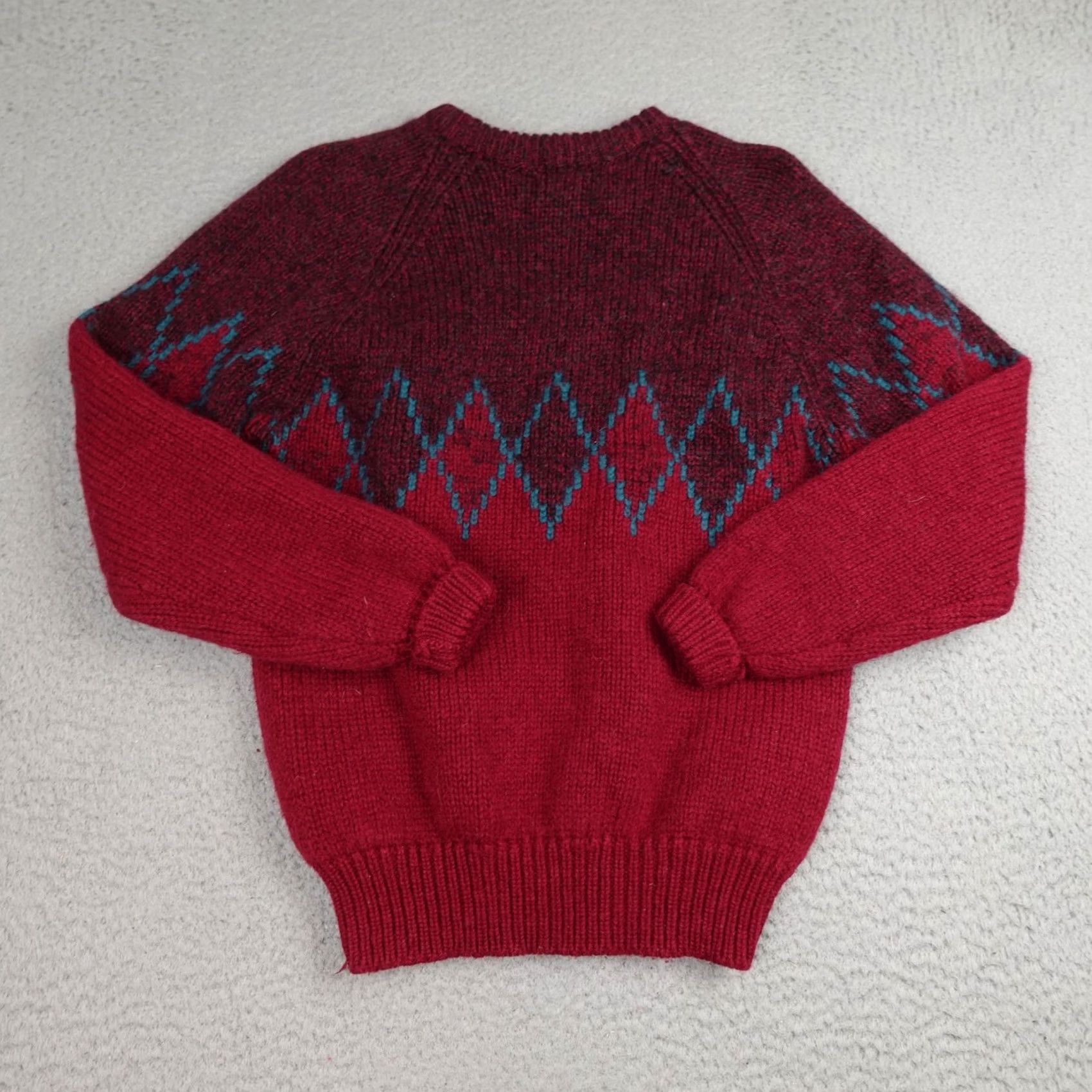 Gap VINTAGE Gap Sweater Mens Small Red Burgundy Wool Argyle Crewneck Knit 90s Size US S / EU 44-46 / 1 - 2 Thumbnail