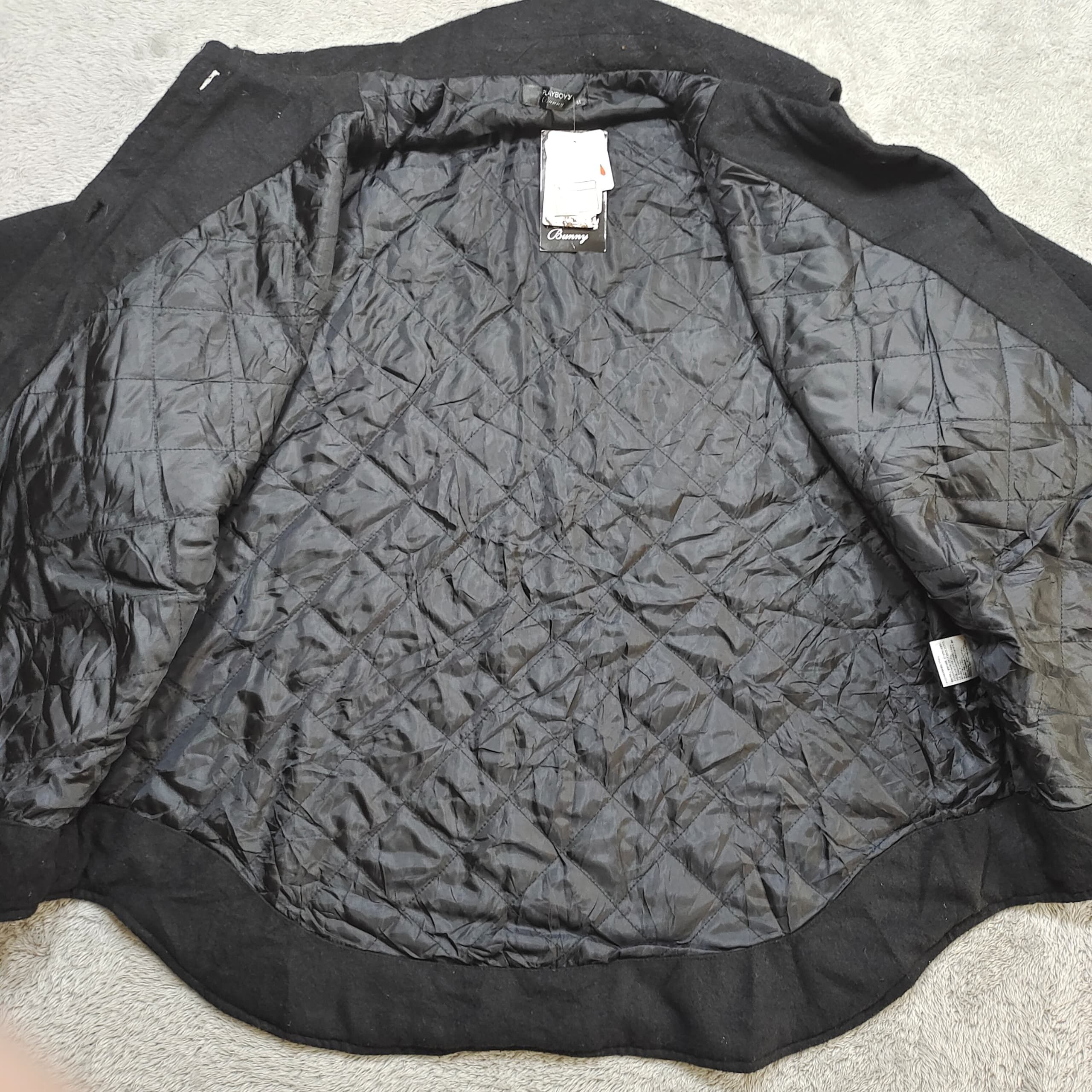 Playboy Playboy Bunny Vintage Black Wool Shacket Jacket (NWT) Size US M / EU 48-50 / 2 - 9 Thumbnail