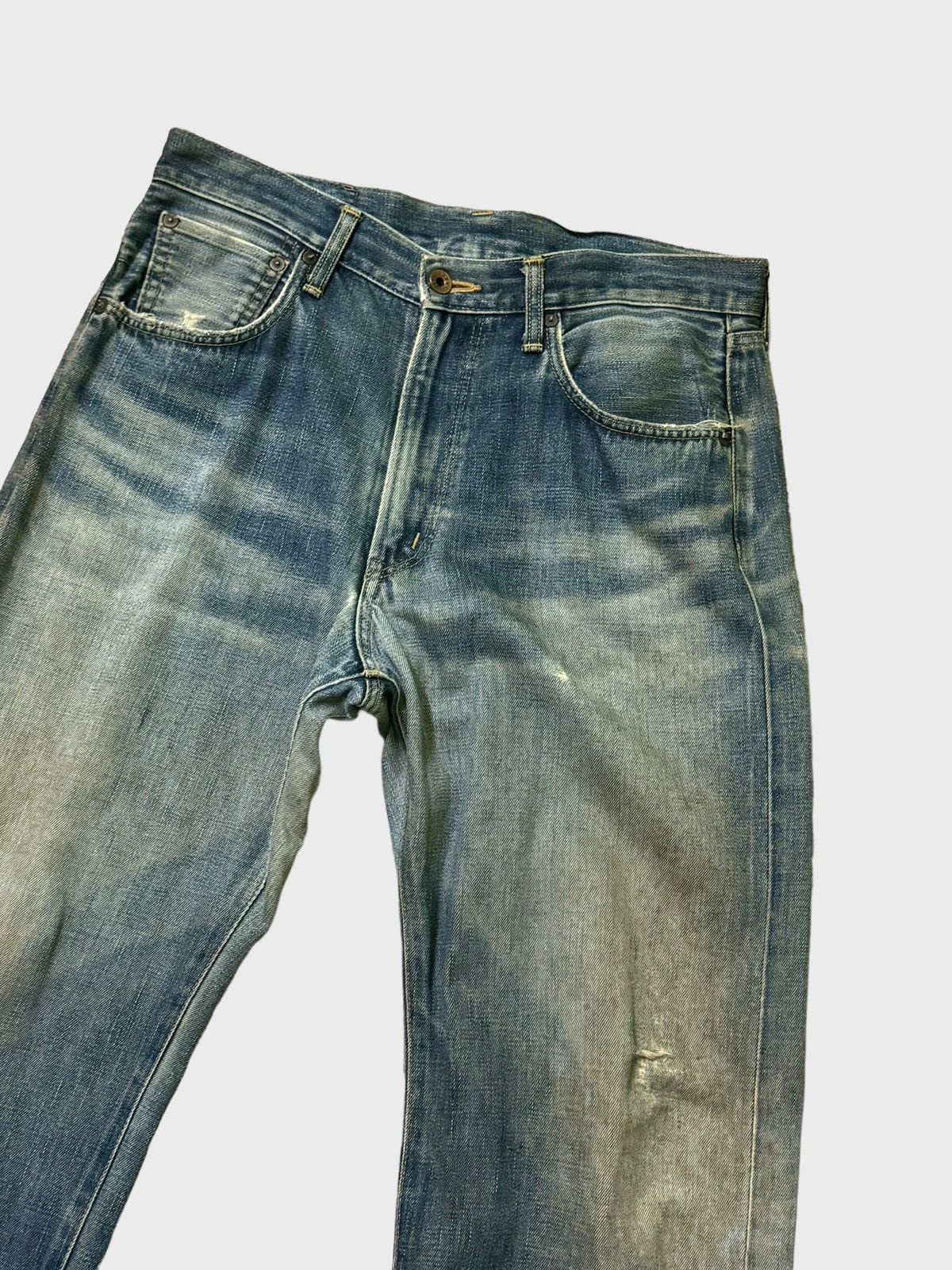 Edwin Vintage Edwin 505 Mud Wash Distressed Selvedge Jeans Size US 31 - 5 Thumbnail
