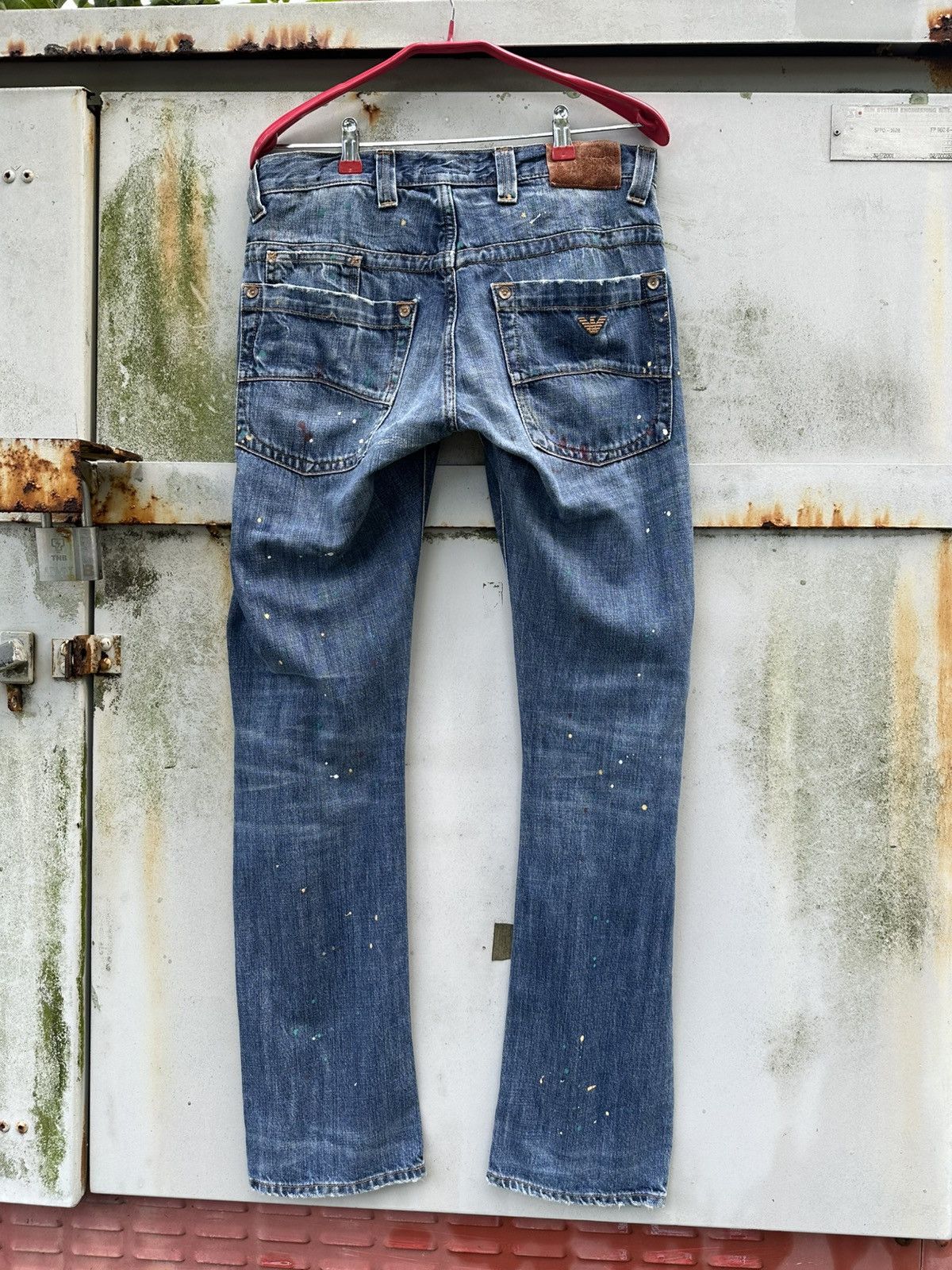 Armani 👹Vintage Armani Jeans Paint Splatter Flare Jeans Size US 30 / EU 46 - 6 Thumbnail