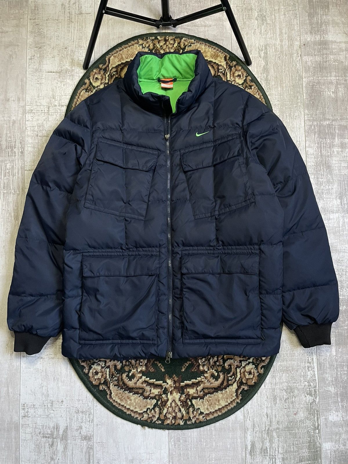 Nike Vintage Nike 00’s Down Puffer 550 Jacket Y2K Blue RARE Size US M / EU 48-50 / 2 - 1 Thumbnail