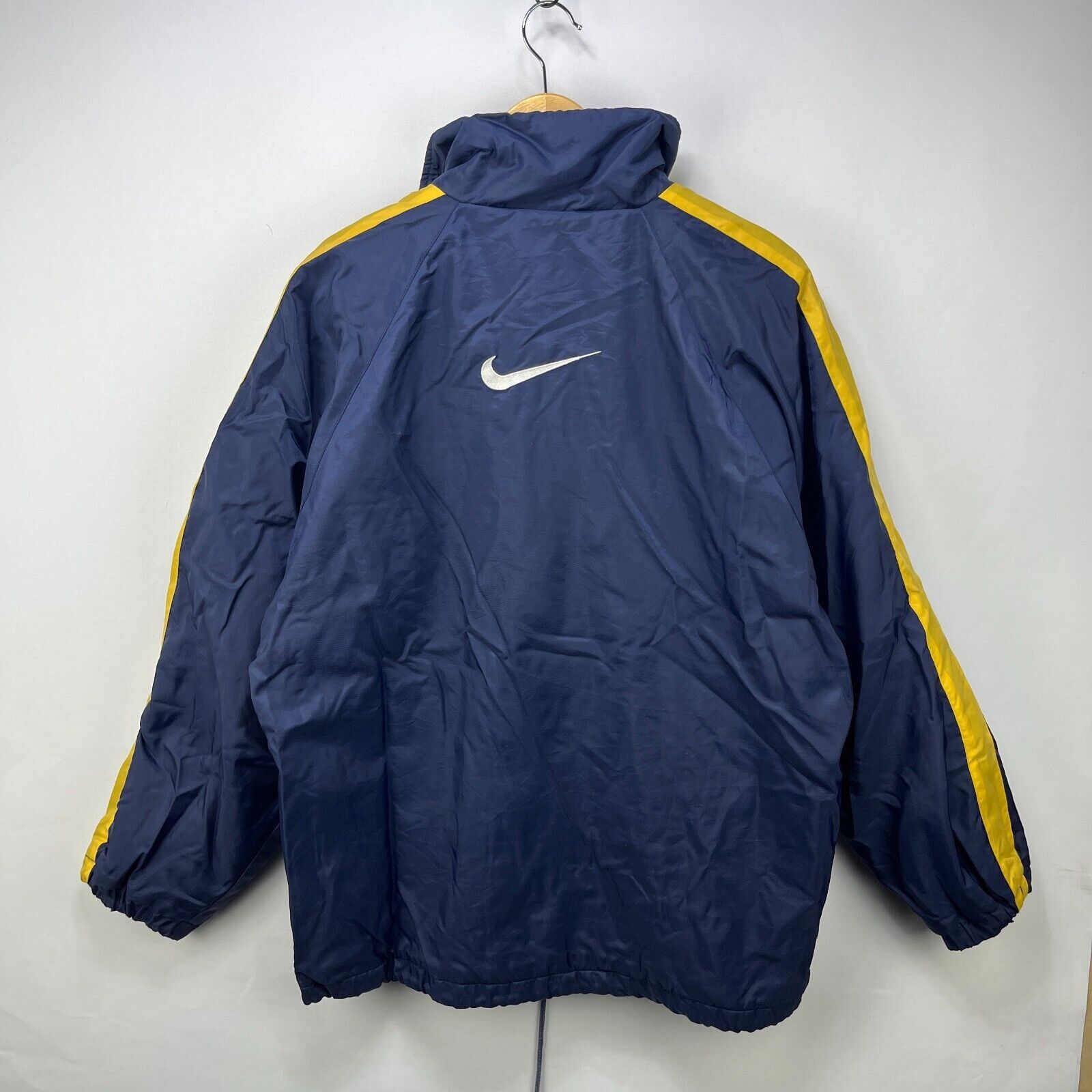 Nike × Vintage Vintage 90s Nike Big Swoosh Jacket Fleece Lined Large Size US L / EU 52-54 / 3 - 2 Thumbnail