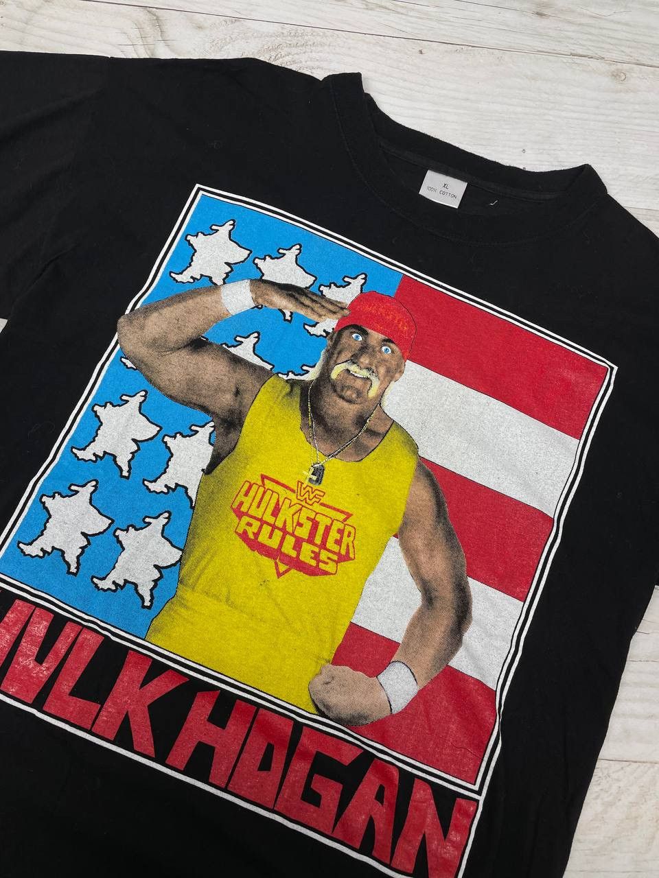 WWE Vintage WWF Hulk Hogan Hulkster Rules 90s T-Shirt Wrestling Size US XL / EU 56 / 4 - 6 Thumbnail