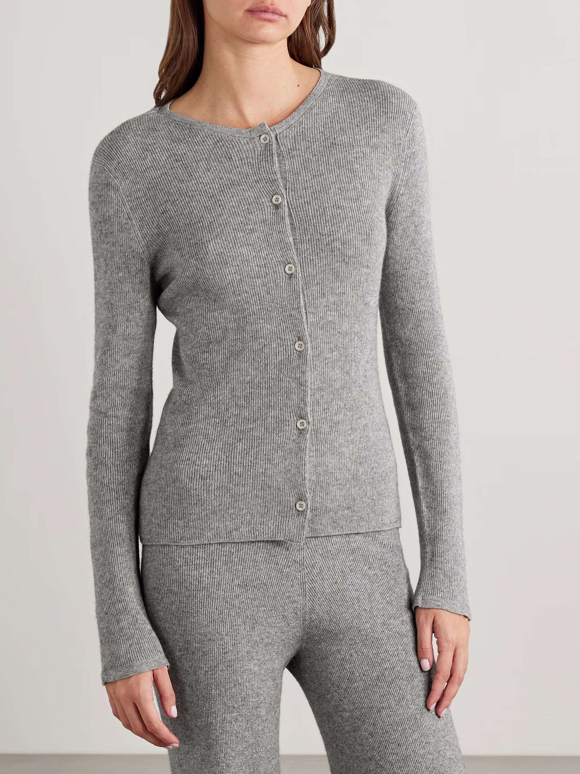 The Elder Statesman $1250 The Elder Statesman Light Grey Delicash Cardigan Size S / US 4 / IT 40 - 2 Thumbnail