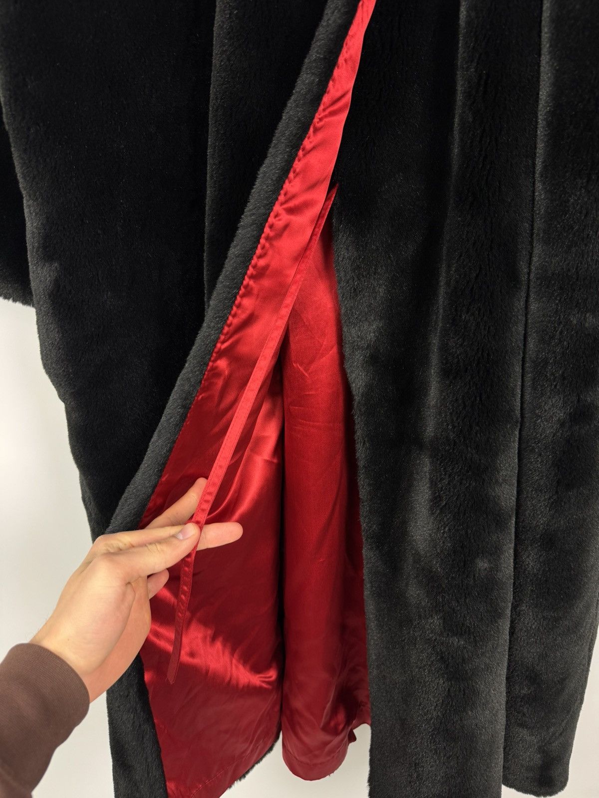 Sonia Rykiel Sonia Rykiel Paris Faux-Fur Maxi Length Black Overcoat Size ONE SIZE - 15 Thumbnail