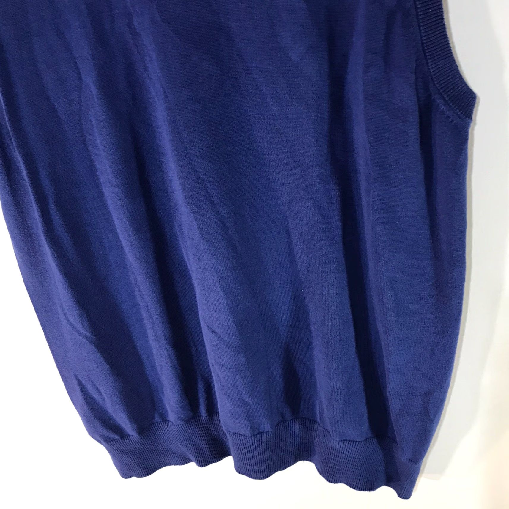 Chaps Chaps Men's Blue Cotton Sweater Vest Sleeveless V-Neck Regular Fit Fall Winter 100% Cotton Size US L / EU 52-54 / 3 - 7 Thumbnail