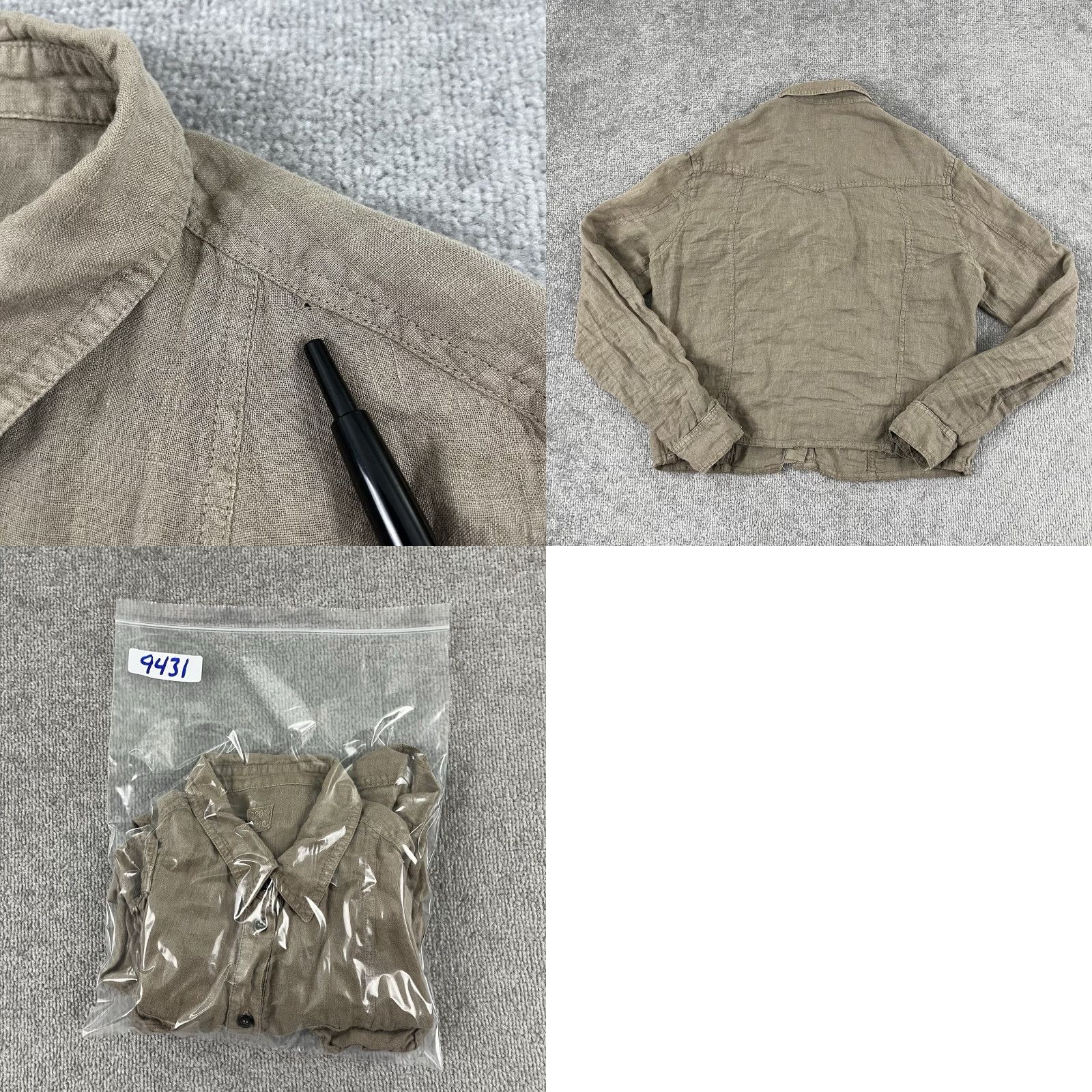 120% Lino 120% Lino Shirt Size 44 Small Cropped Brown 100% Linen Button Up Roll Tab Womens Size M / US 6-8 / IT 42-44 - 8 Thumbnail