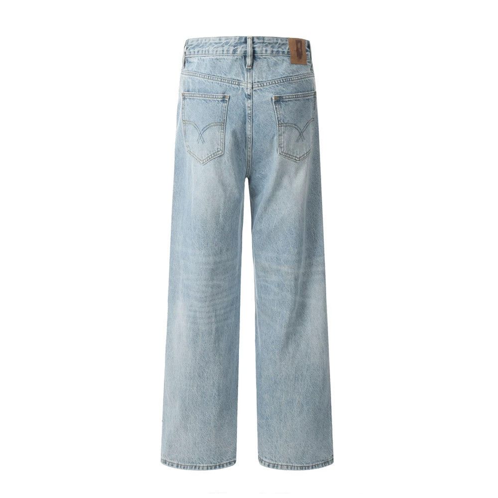 Jean Men's casual loose retro all-match washed jeans Size US 34 / EU 50 - 2 Thumbnail