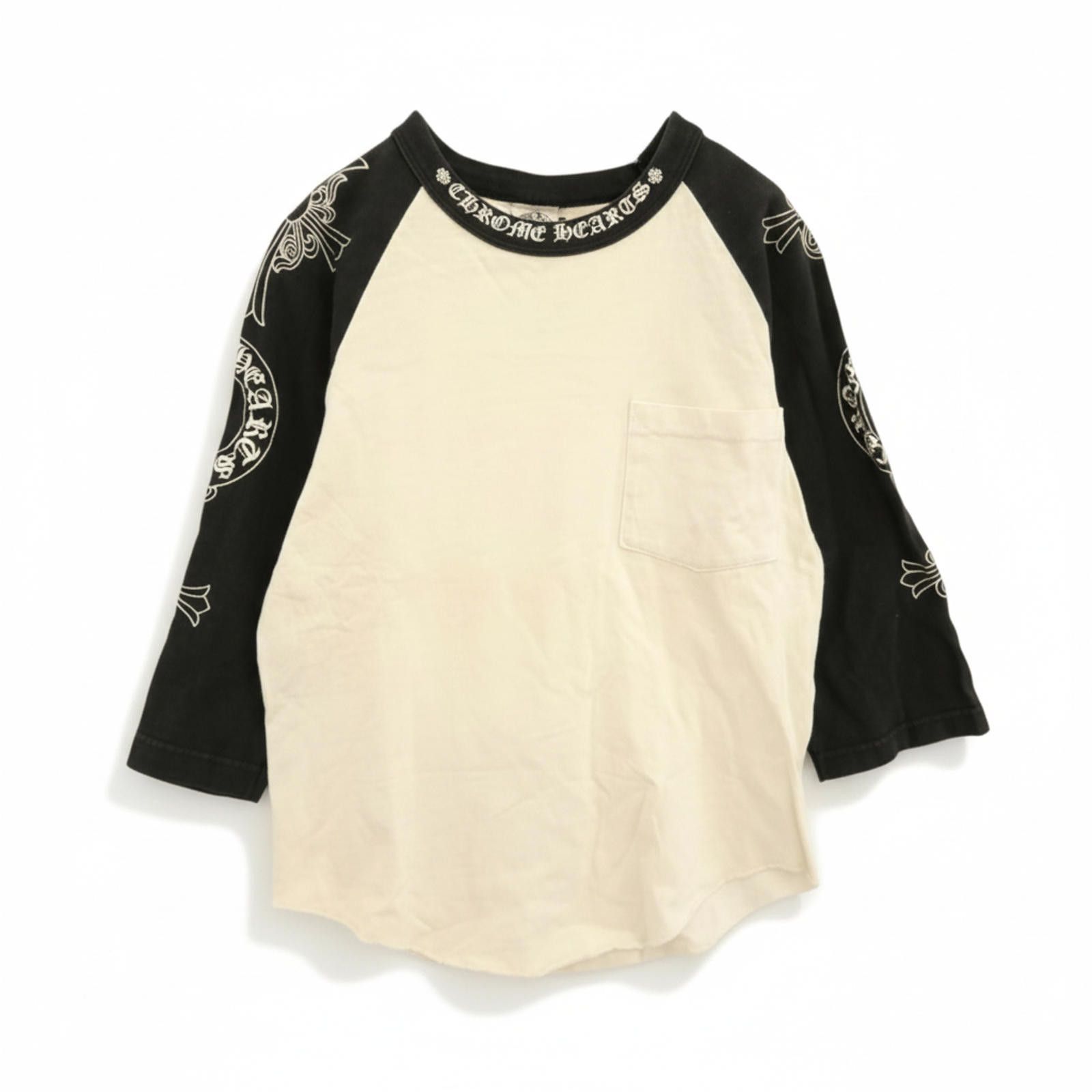 Chrome Hearts Chrome Hearts - Black and Cream Raglan Sleeve T-Shirt Size US S / EU 44-46 / 1 - 1 Thumbnail