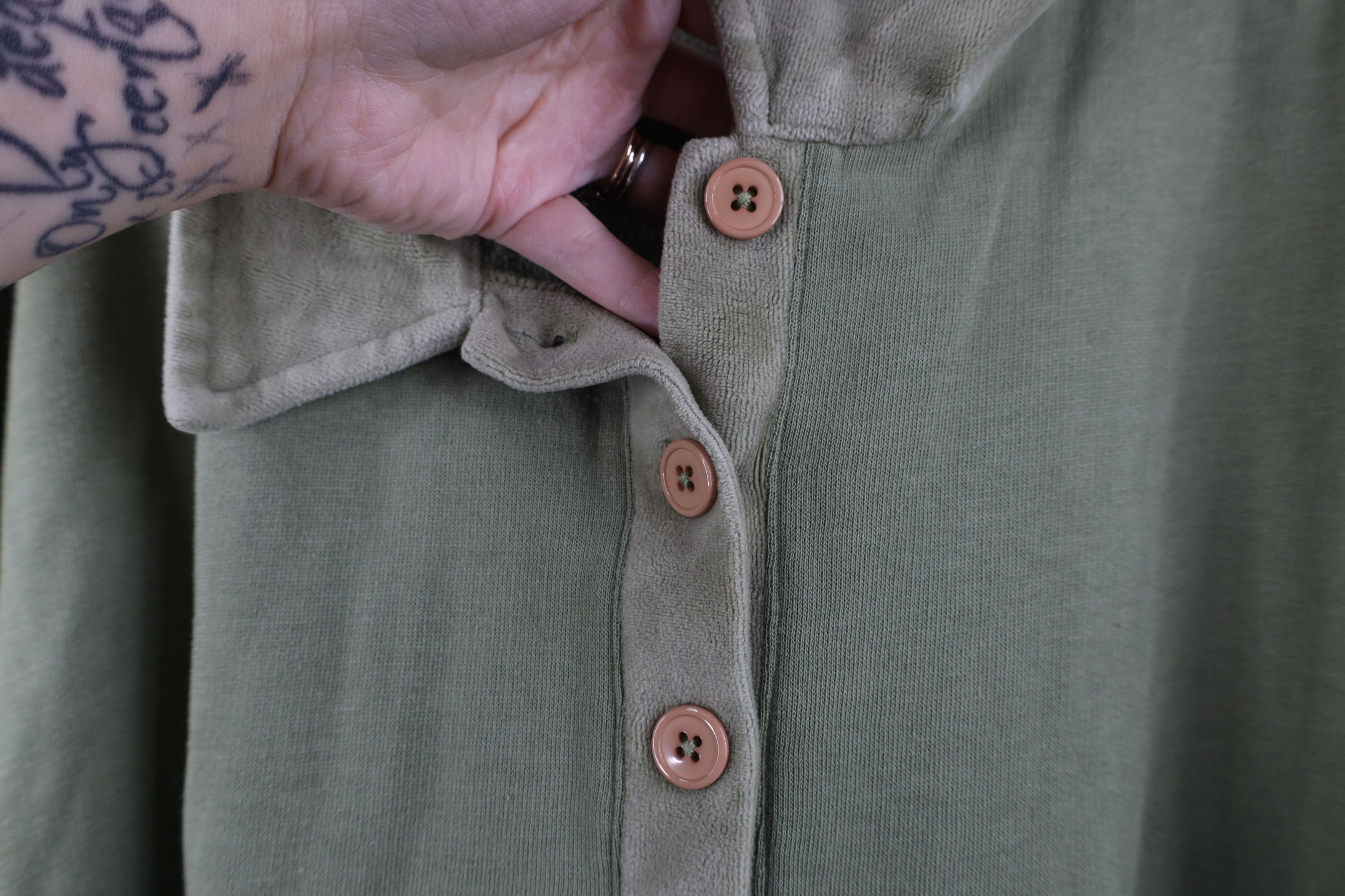 Vintage Vintage 90s Streetwear Collar Collared Sweatshirt Green Size XXL / US 16-18 / IT 52-54 - 6 Thumbnail