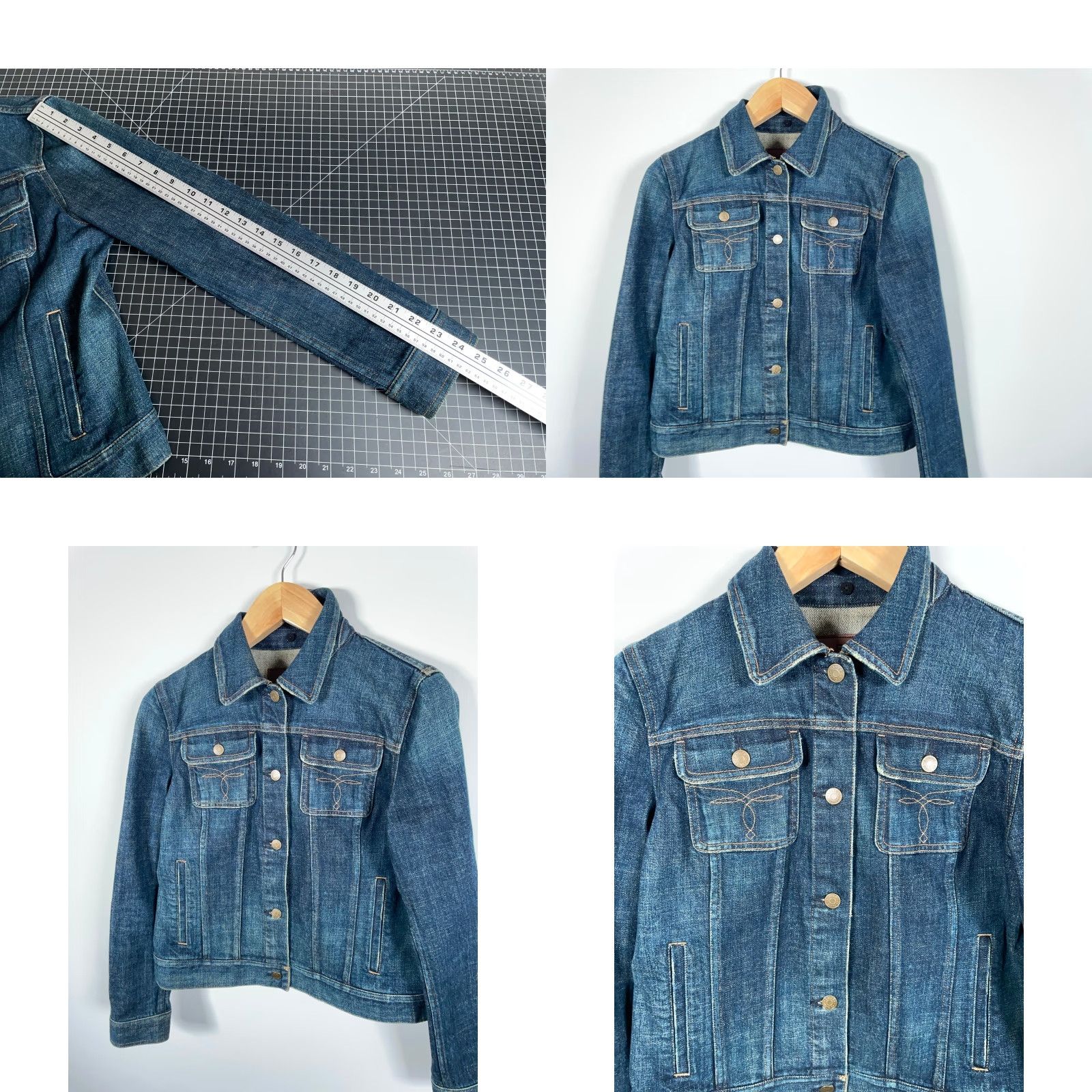 Ralph Lauren VINTAGE Lauren Ralph Lauren Jean Jacket Women's Large Blue Denim Trucker 90s Grunge Retro Mens? Womens Size 36" / US 14 / IT 50 - 8 Thumbnail