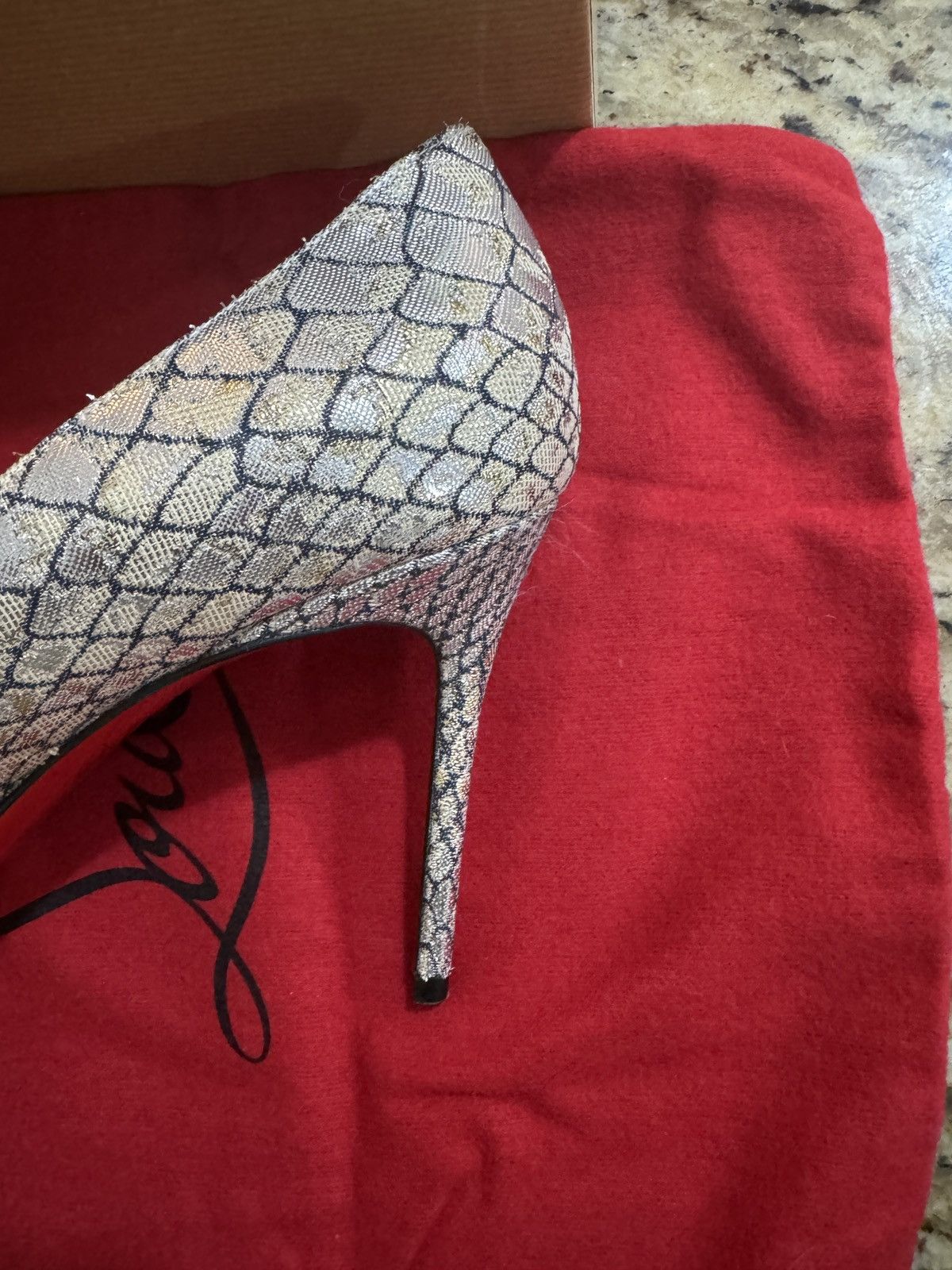 Christian Louboutin Christian Louboutin Decollete 554 85 Lurex Kaa - Size 40 Size US 9 / IT 39 - 5 Thumbnail