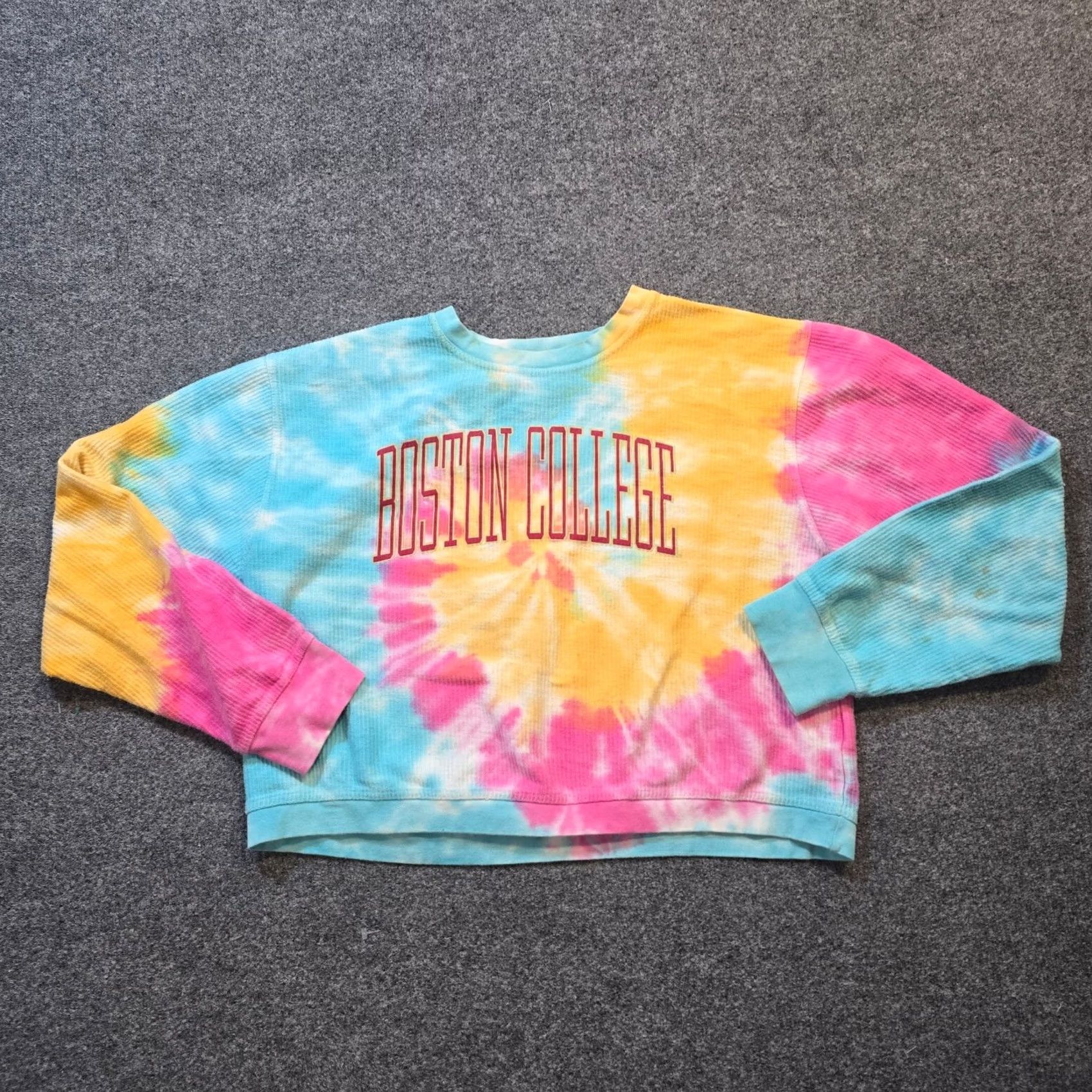 Vintage VINTAGE Boston College Sweatshirt Womens XL Blue Pink Tie Dye Crew Neck Casual Size XL / US 12-14 / IT 48-50 - 2 Thumbnail