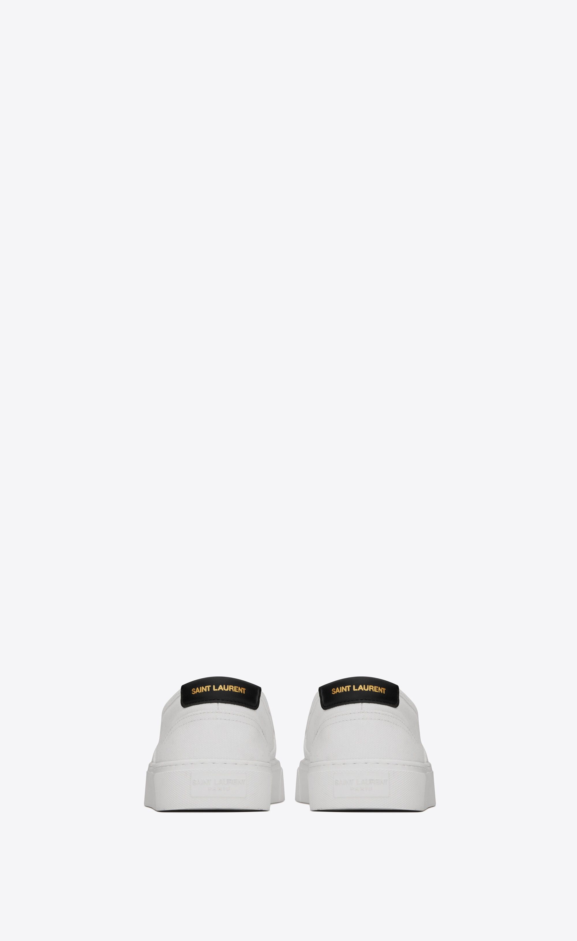 Saint Laurent Paris o1s1wg111224 Venice Slip-On Sneakers Canvas Leather in White Size US 7 / IT 37 - 2 Thumbnail