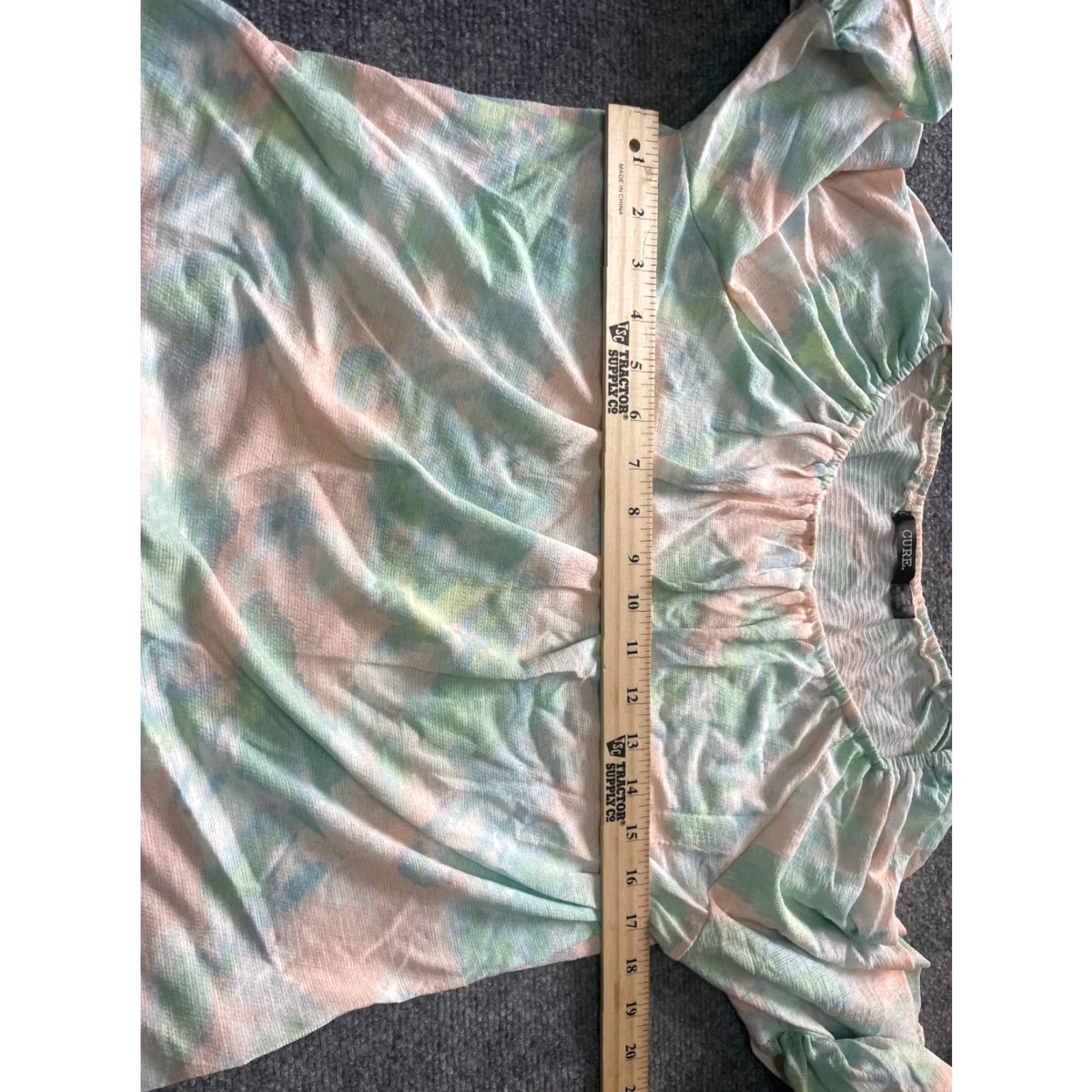 Pinko Cure Top Womens Medium M Knotted Bottom Short Sleeve Blouse Pink Blue Green Colorful Size M / US 6-8 / IT 42-44 - 4 Thumbnail