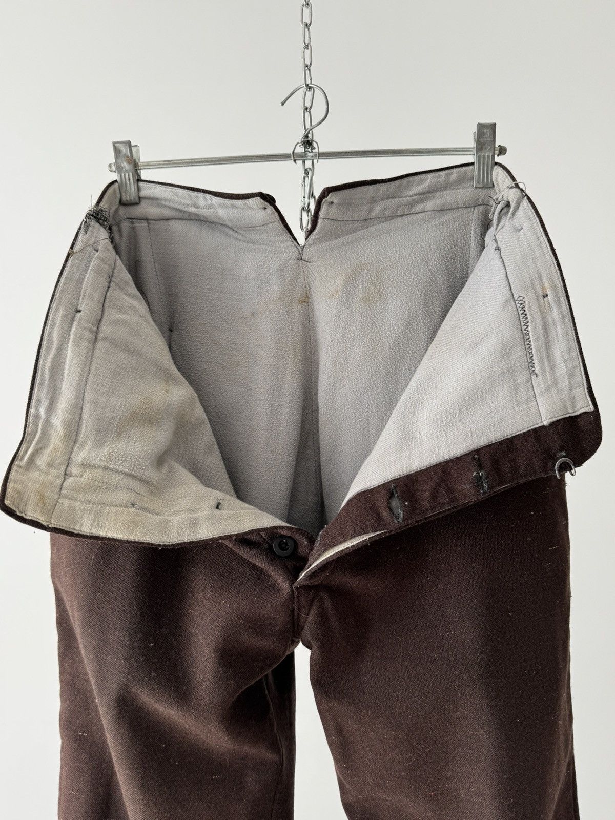 Japanese Brand Antique ≈1920s French Workwear ‘Boro’ Faded Winter Pants Size US 32 / EU 48 - 7 Thumbnail