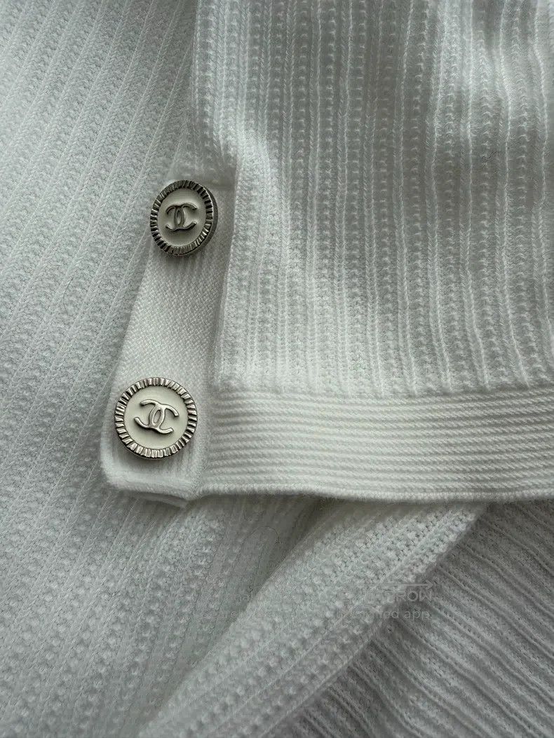 Chanel Chanel Camelia pocket cuff decoration knitted short sleeve Size XS / US 0-2 / IT 36-38 - 4 Thumbnail