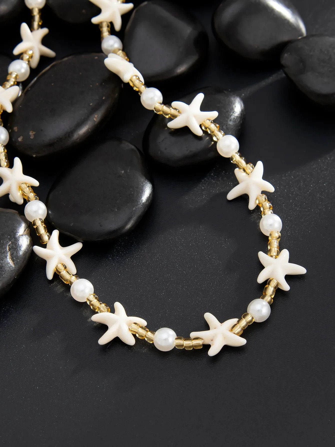 Vintage Pearl Beaded Beach Starfish Necklace Size ONE SIZE - 4 Thumbnail