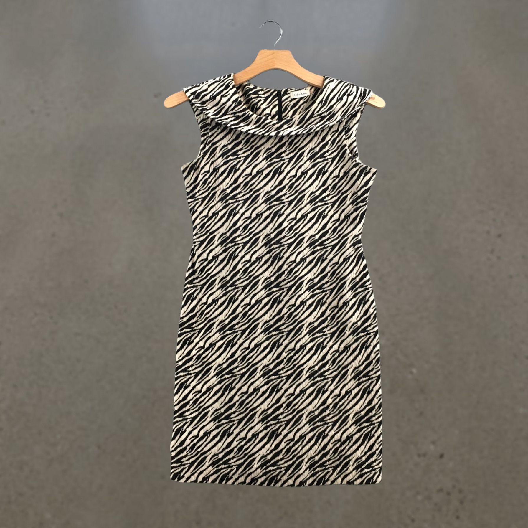Calvin Klein Calvin Klein Sheath Dress Womens 10P Multicolor Zebra Print Sleeveless Casual Dress Size L / US 10 / IT 46 - 1 Thumbnail