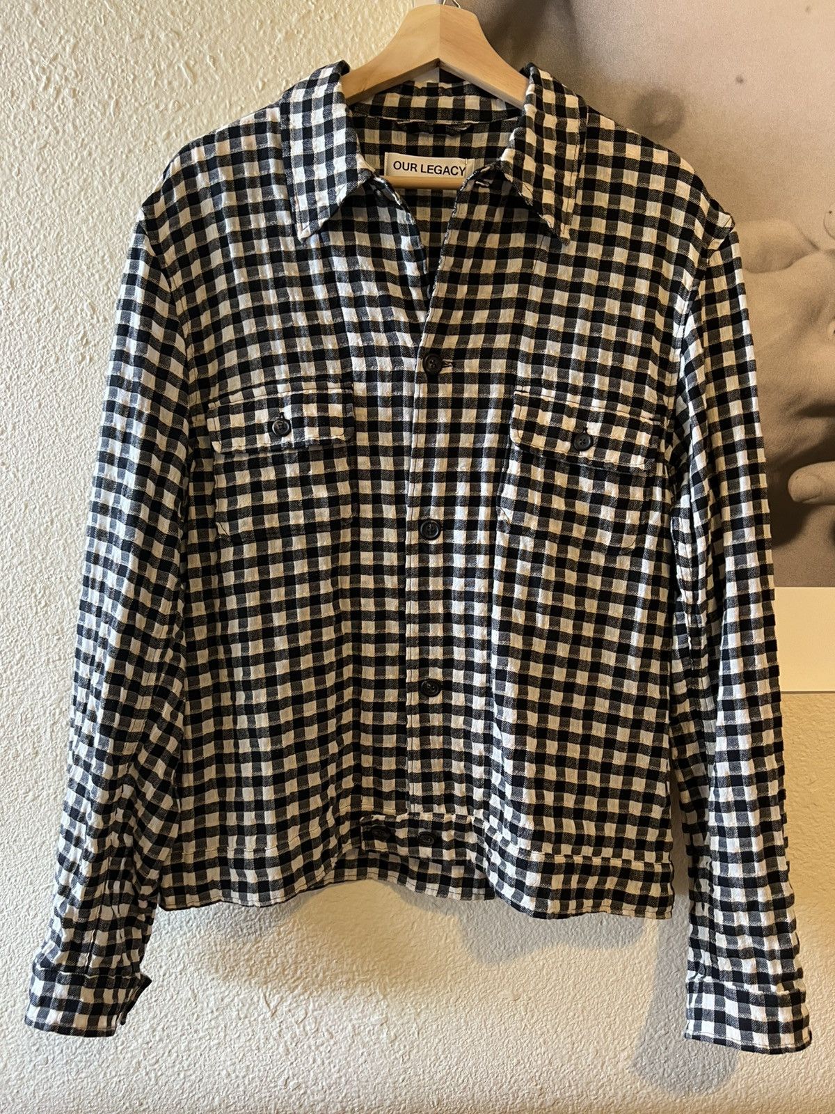 Our Legacy Our Legacy Coach Shirt Wyoming Check Seersucker Size 46 