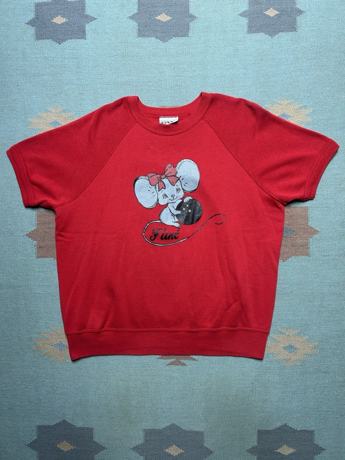 Vintage Vtg 80s sweatshirt flint Michigan mouse bowling ball cute XL Size US XL / EU 56 / 4 - 1 Thumbnail