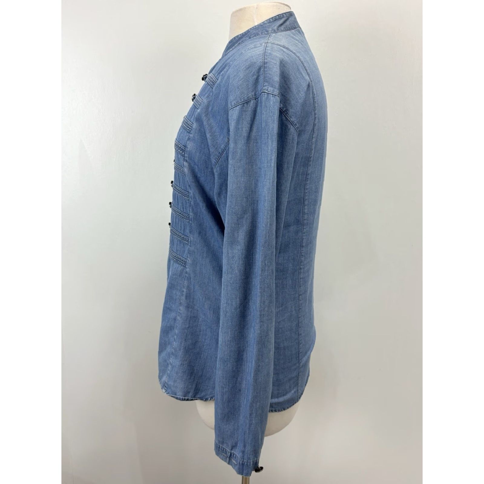 J.McLaughlin J. McLaughlin Chambray Tunic Shirt Sz 14 Women’s Blue Button Up Denim Look Womens Size XL / US 12-14 / IT 48-50 - 2 Thumbnail
