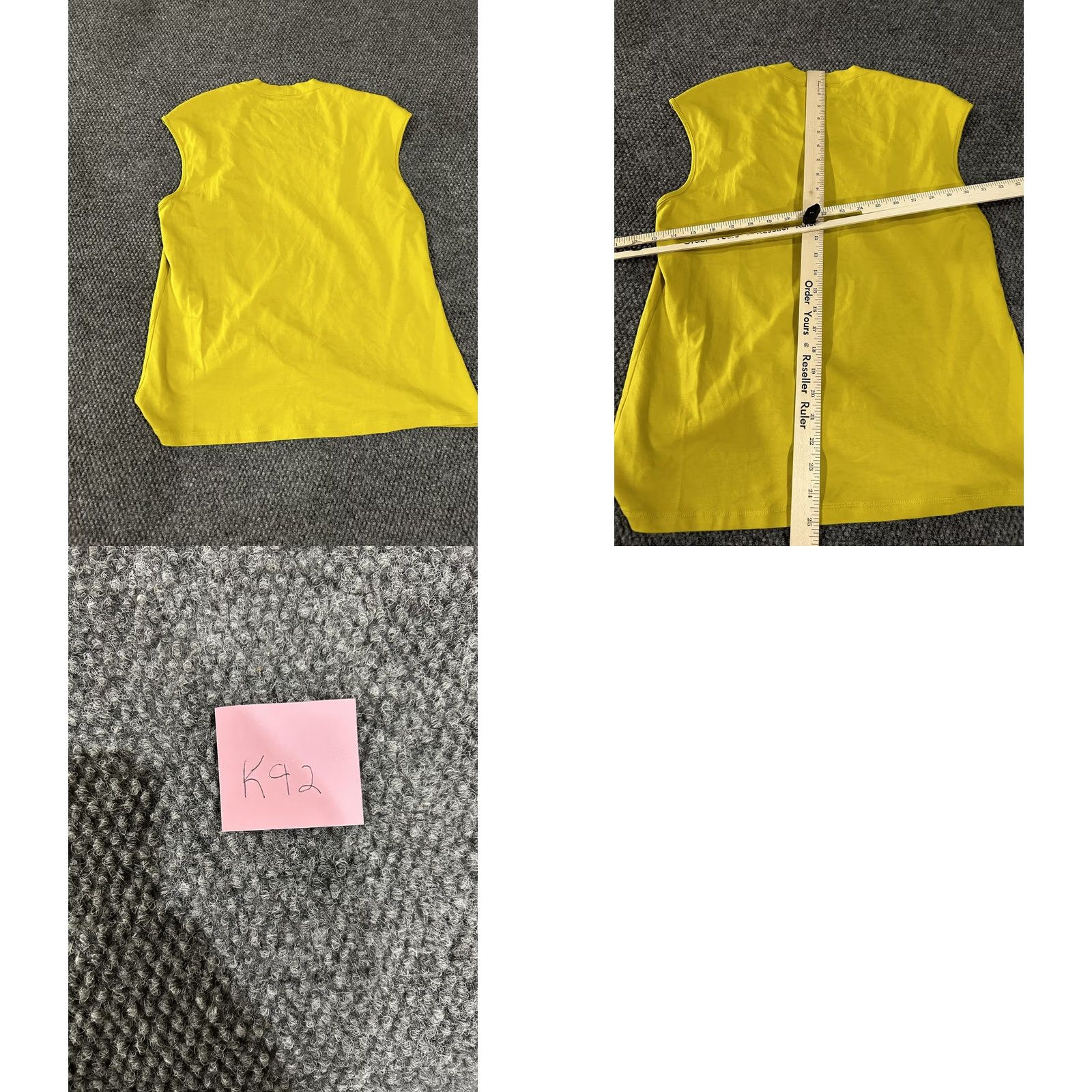Coldwater Creek Coldwater Creek Shirt Womens Large Yellow Square Neck Cap Sleeve T-Shirt Size L / US 10 / IT 46 - 8 Thumbnail